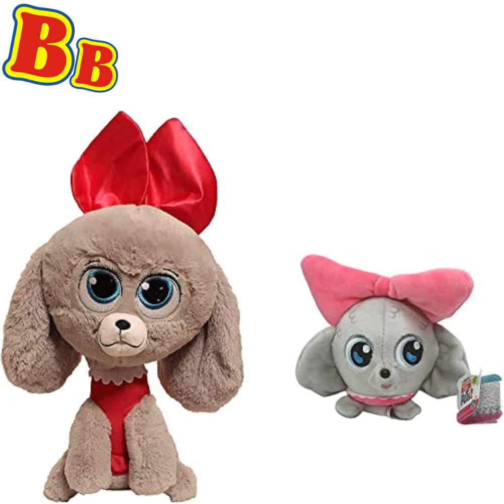 Secret Life Of Pets 2 - 25cm 10" - Super Soft Gift Quality Plush Princess Pup & 6" Super Soft Foam Squeezable Princess Set - Toptoys2u