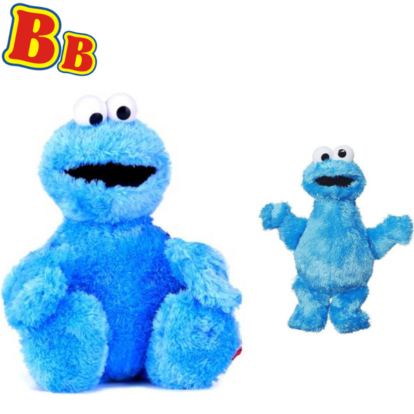 Sesame Street 8" Micro Cookie Monster & 16.5" Cookie Monster Soft Plush Toys - Toptoys2u