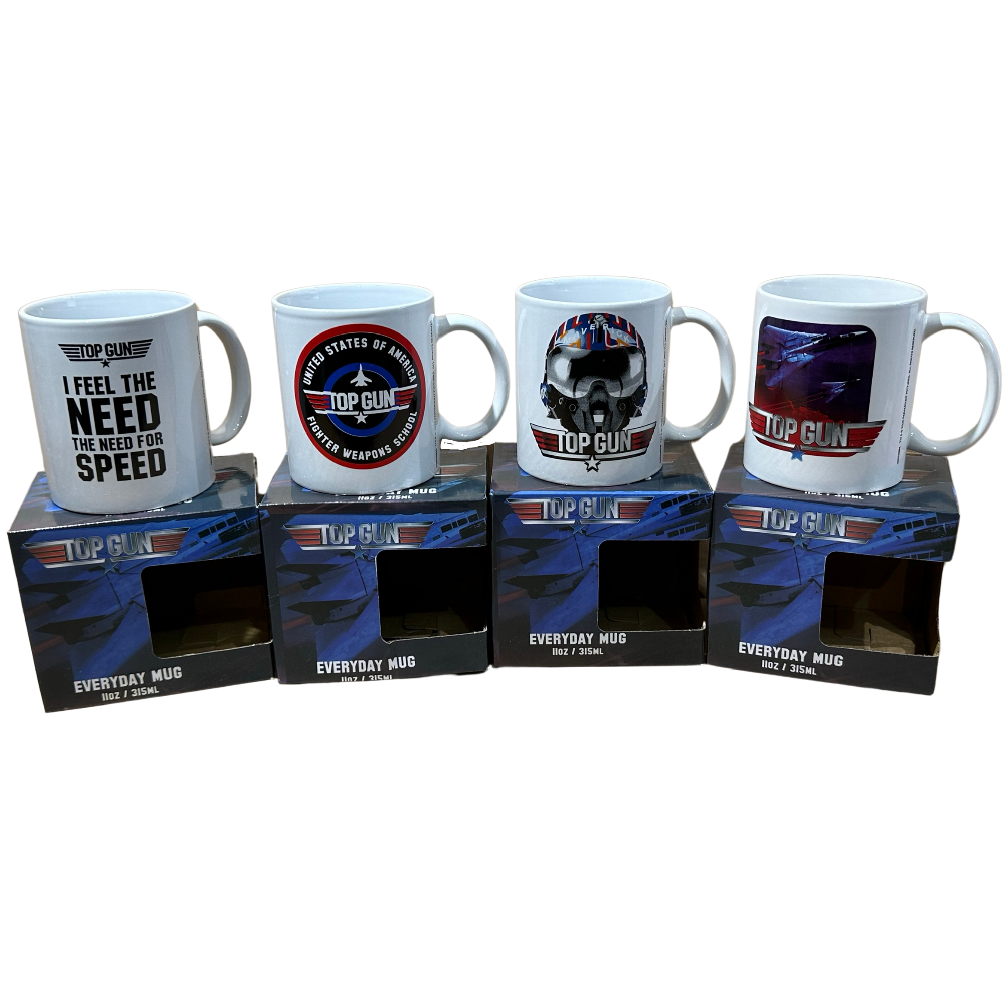 Top Gun Maverick Gift Set - 315ml Ceramic Mug 4 Piece Set - Toptoys2u