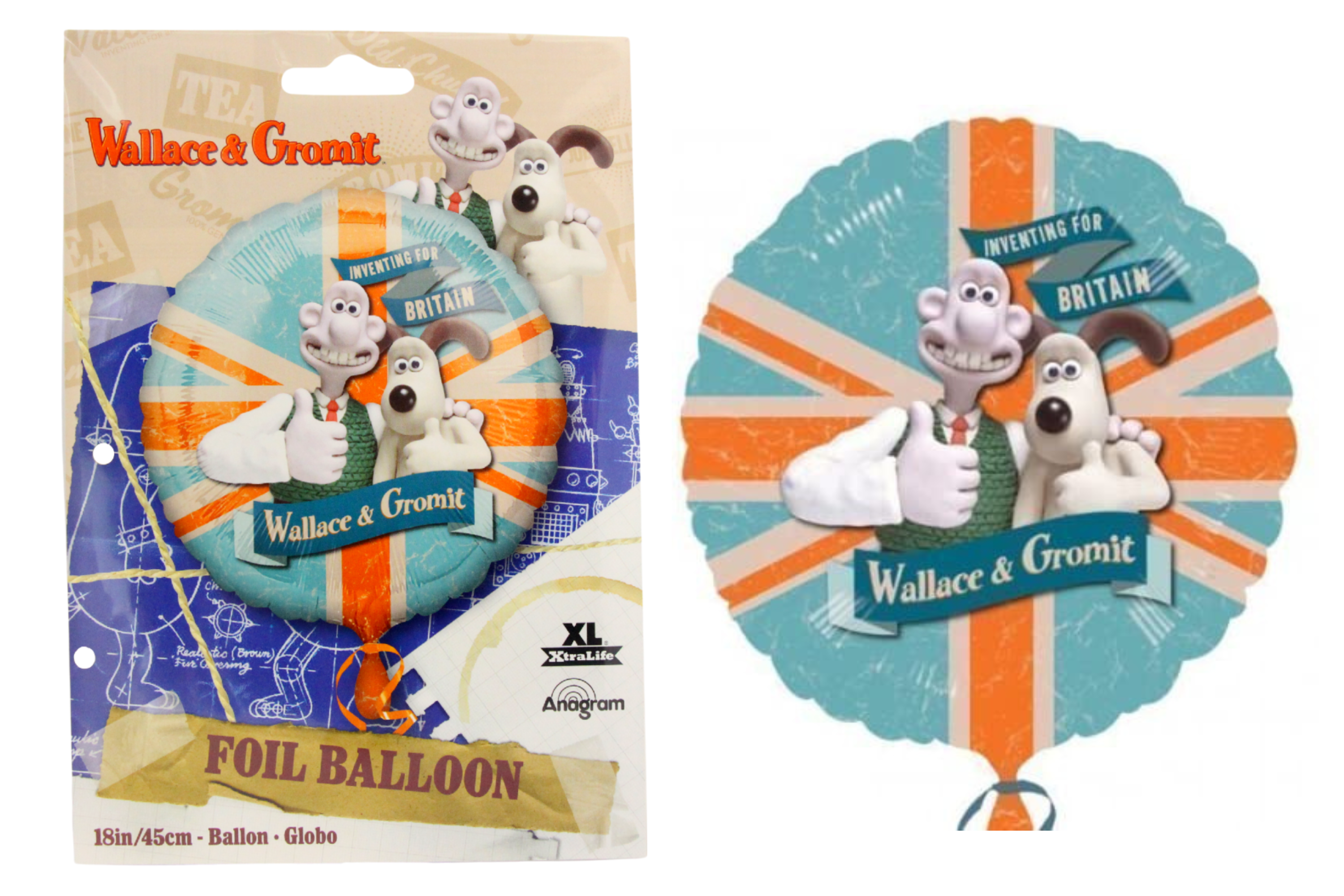 Wallace & Gromit - 18" 45cm Foil Celebration Balloon - - Toptoys2u