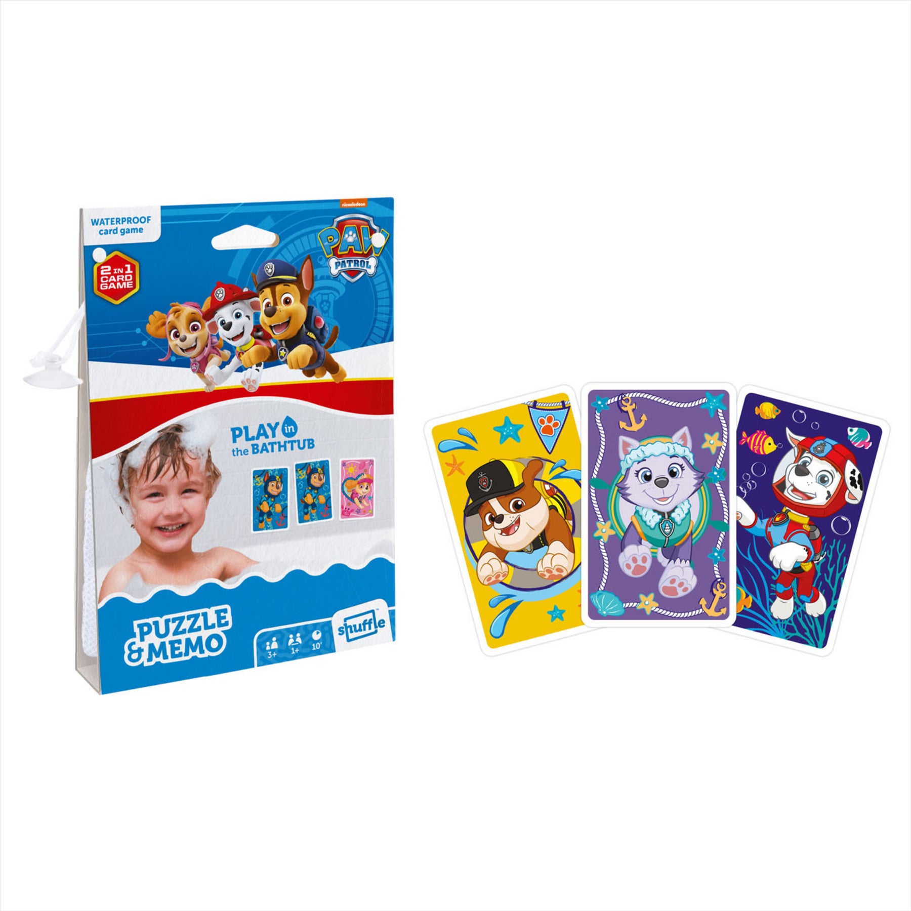 Paw Patrol Waterproof Memory 2-in-1 Educational Puzzle Card Game - Play in the Bathtub - Toptoys2u