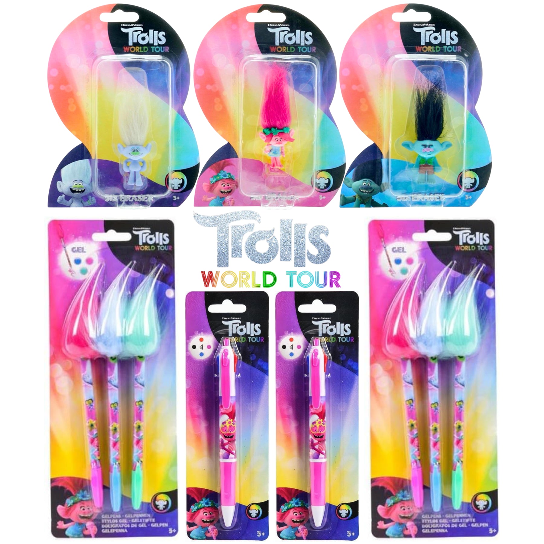 Trolls World Tour Back to School 7-Piece Stationery Bundle - Toptoys2u