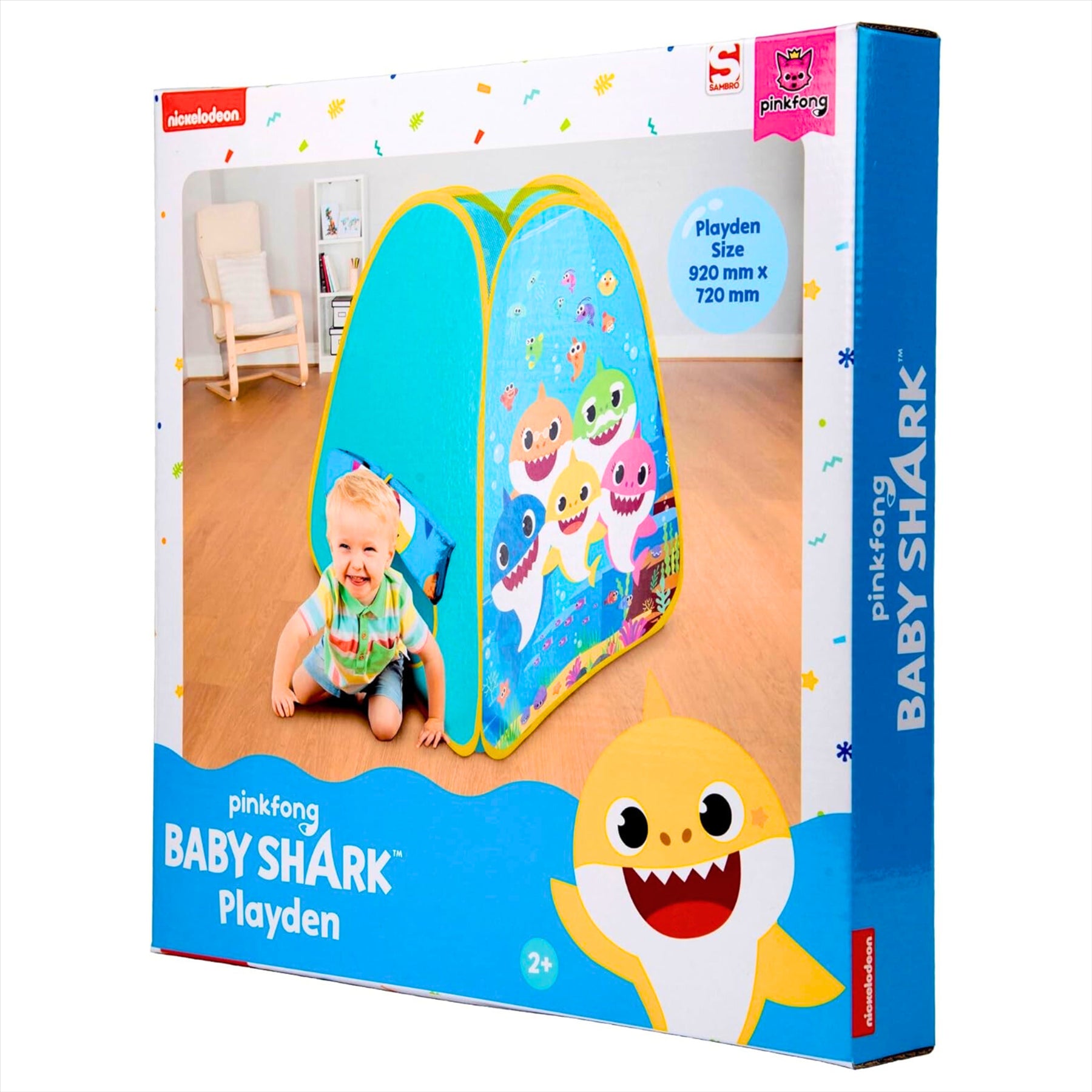 Baby Shark Playden 92cm Pop Up Childrens Activity Play Tent - Toptoys2u