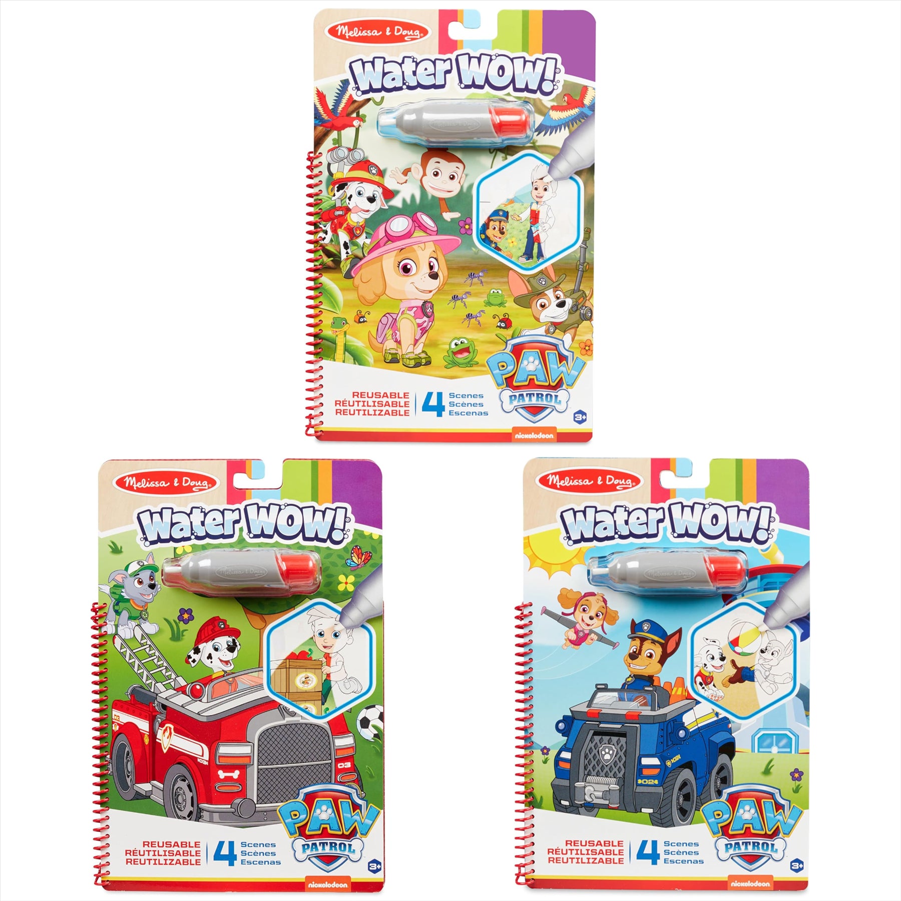 Melissa and Doug Children's Sticker and Activity Book Bundles - Set of 3 Paw Patrol Water Wow! Activity Books - Toptoys2u