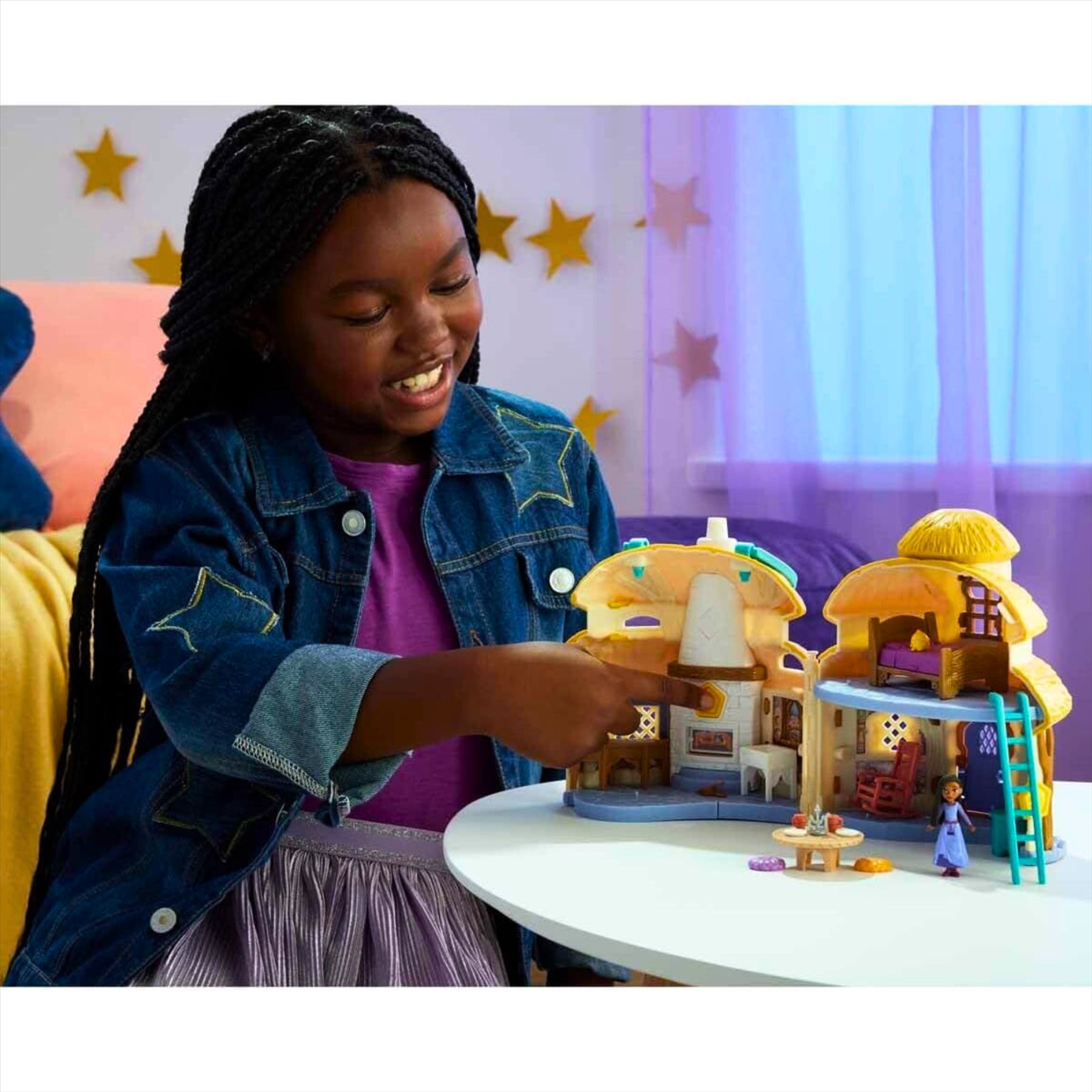 Disney Wish Cottage Home Playset with Asha Doll, Star Figure, and 15+ Furniture Accessories - Toptoys2u