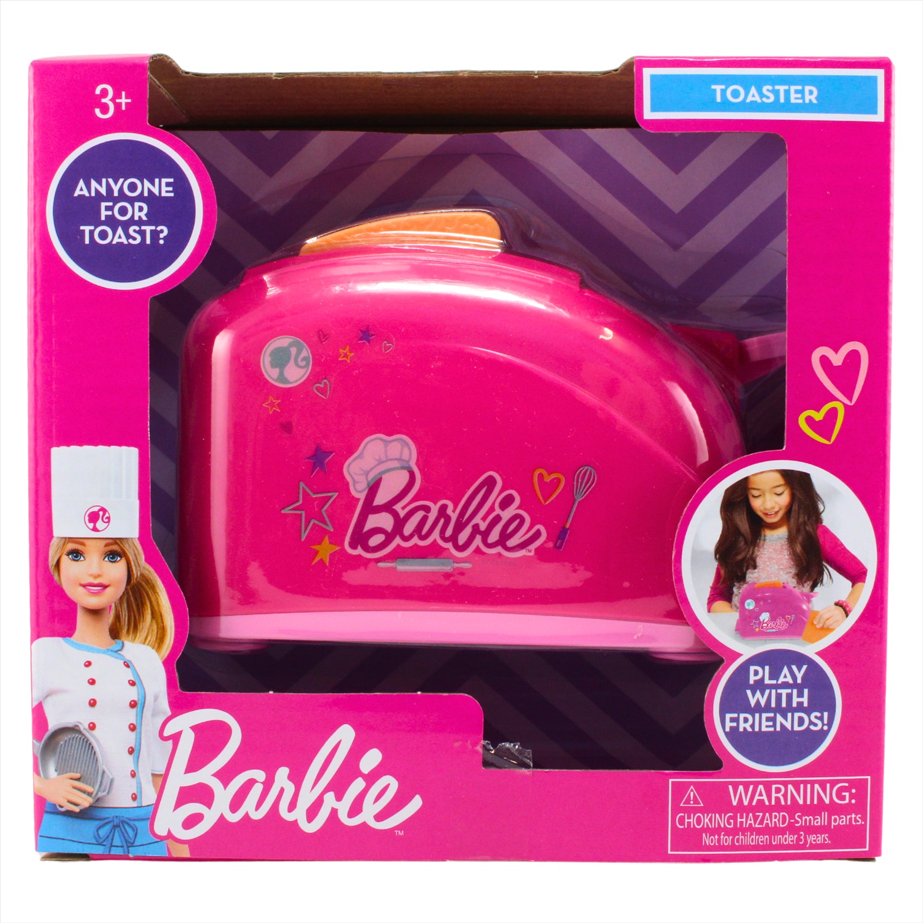 Barbie Pink Kitchen Toaster 12cm Appliance Miniature Roleplay Toy Accessory - Toptoys2u