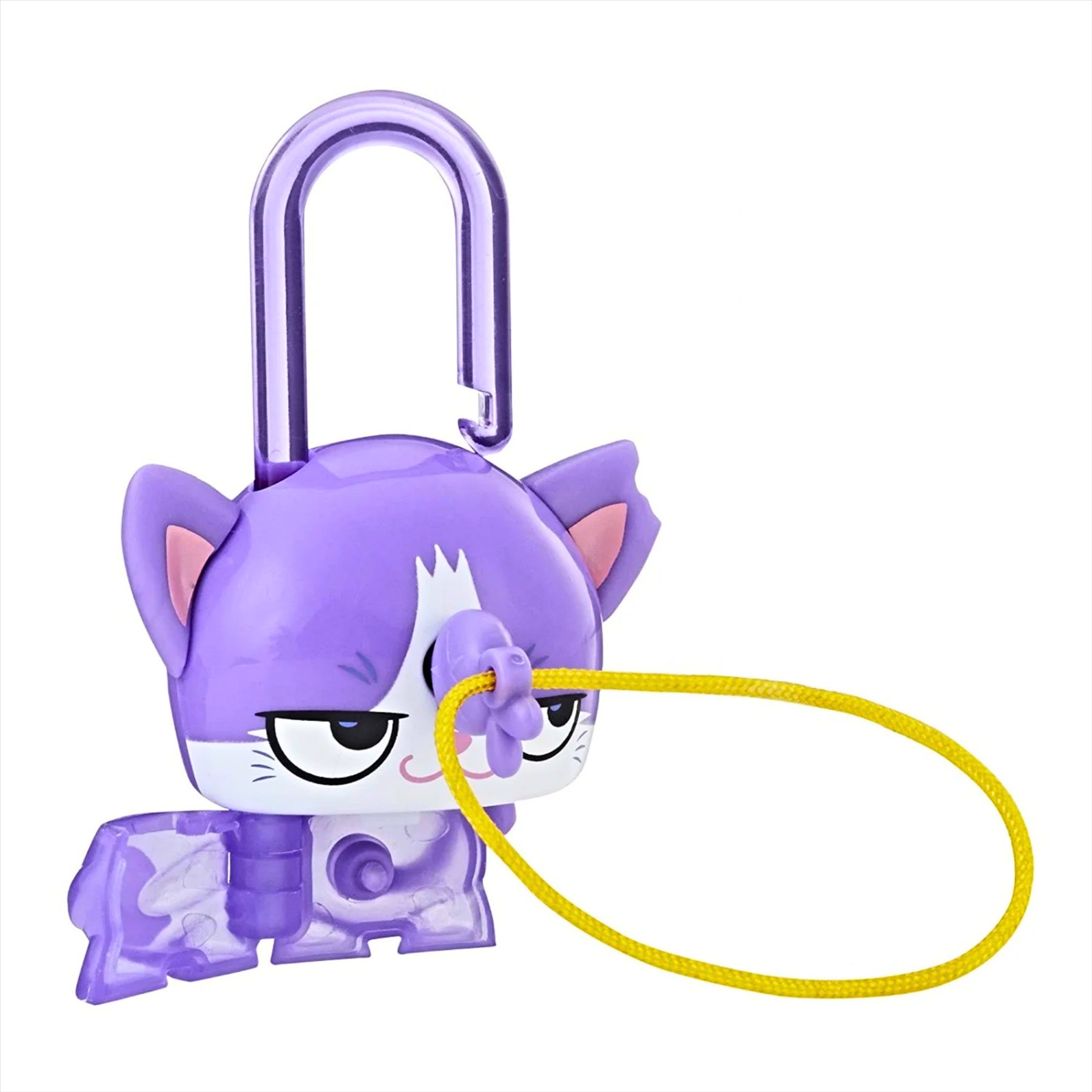 Lock Stars Series 1 Purple Cat Collectible Miniature 7cm Toy Figure Lock-On Clip with Accessories - Toptoys2u