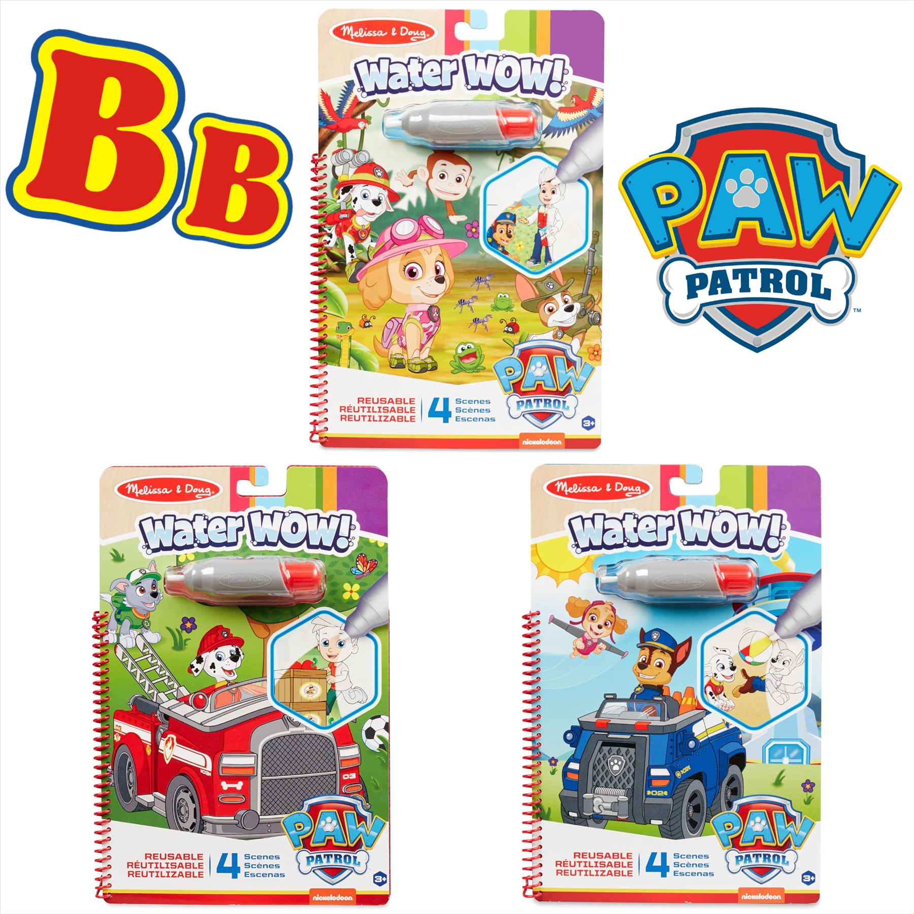 Melissa and Doug Children's Sticker and Activity Book Bundles - Set of 3 Paw Patrol Water Wow! Activity Books - Toptoys2u