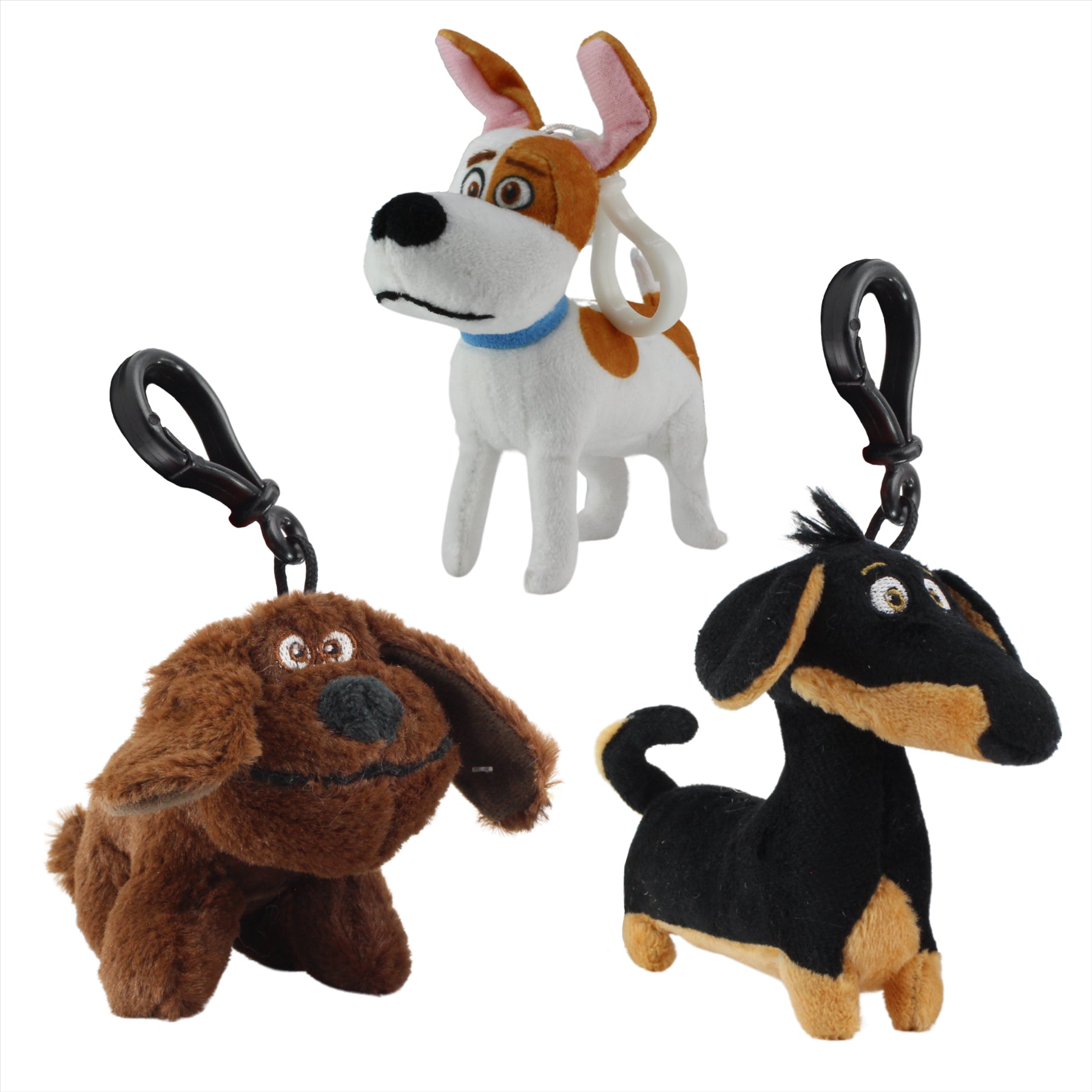 Secret Life of Pets 2 Soft Plush Keyclips Set - Max, Duke, and Buddy - Toptoys2u