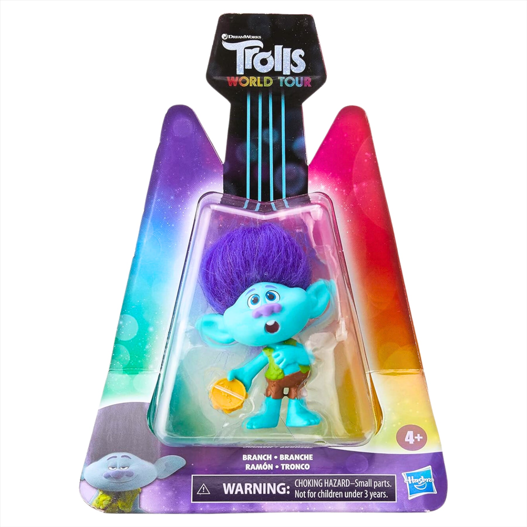 Trolls World Tour Miniature Toy Figures with Musical Instrument Accessories - Pack of 5 - Branch, Satin, Mermaid, Tiny Diamond, & Poppy - Toptoys2u