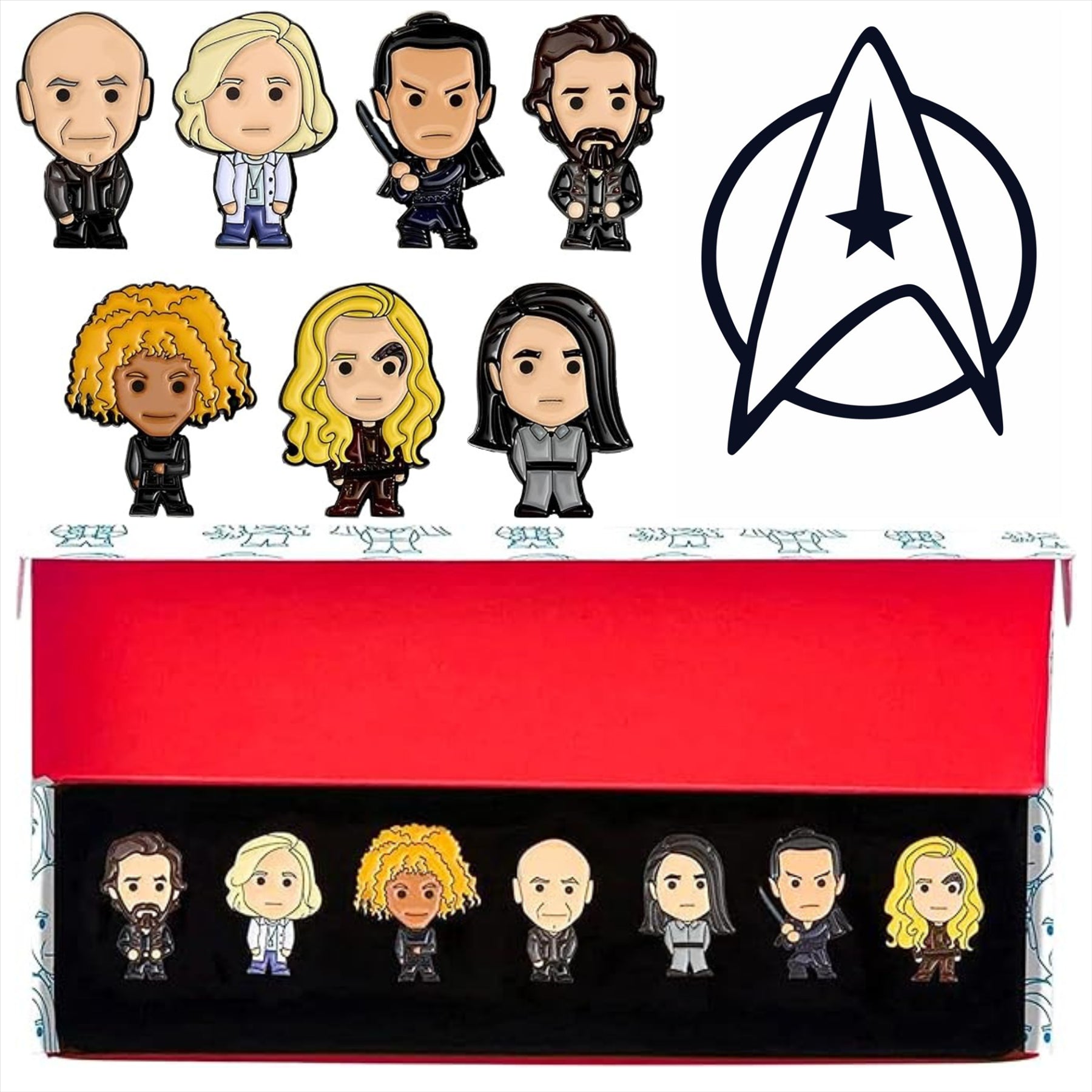 Star Trek The Next Generation Hero Collection Chibi Pin Badges - Box Set of 7 Pins - Toptoys2u