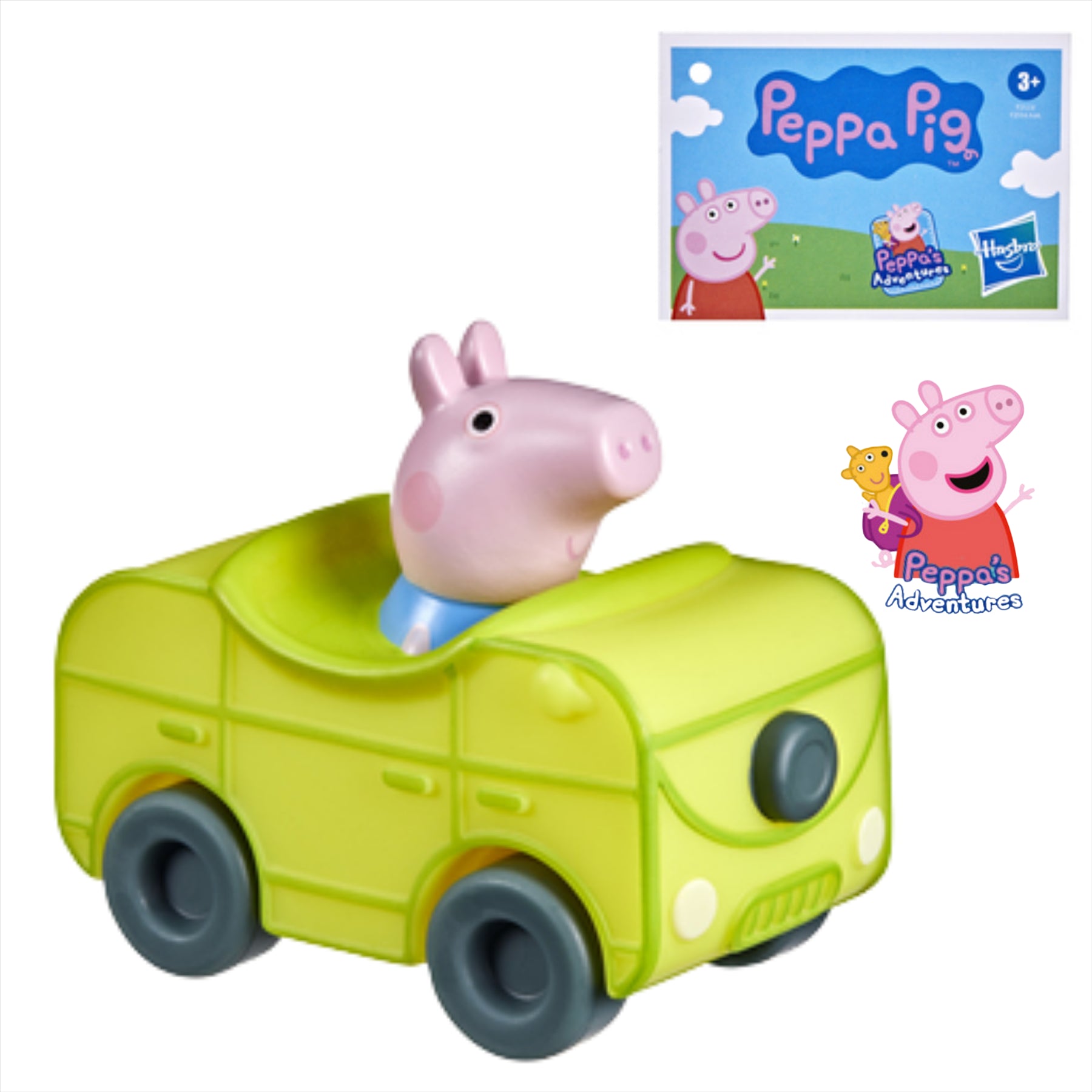 Peppa Pig Little Buggies - George Pig Figure in Yellow Toy Car Vehicle - Toptoys2u