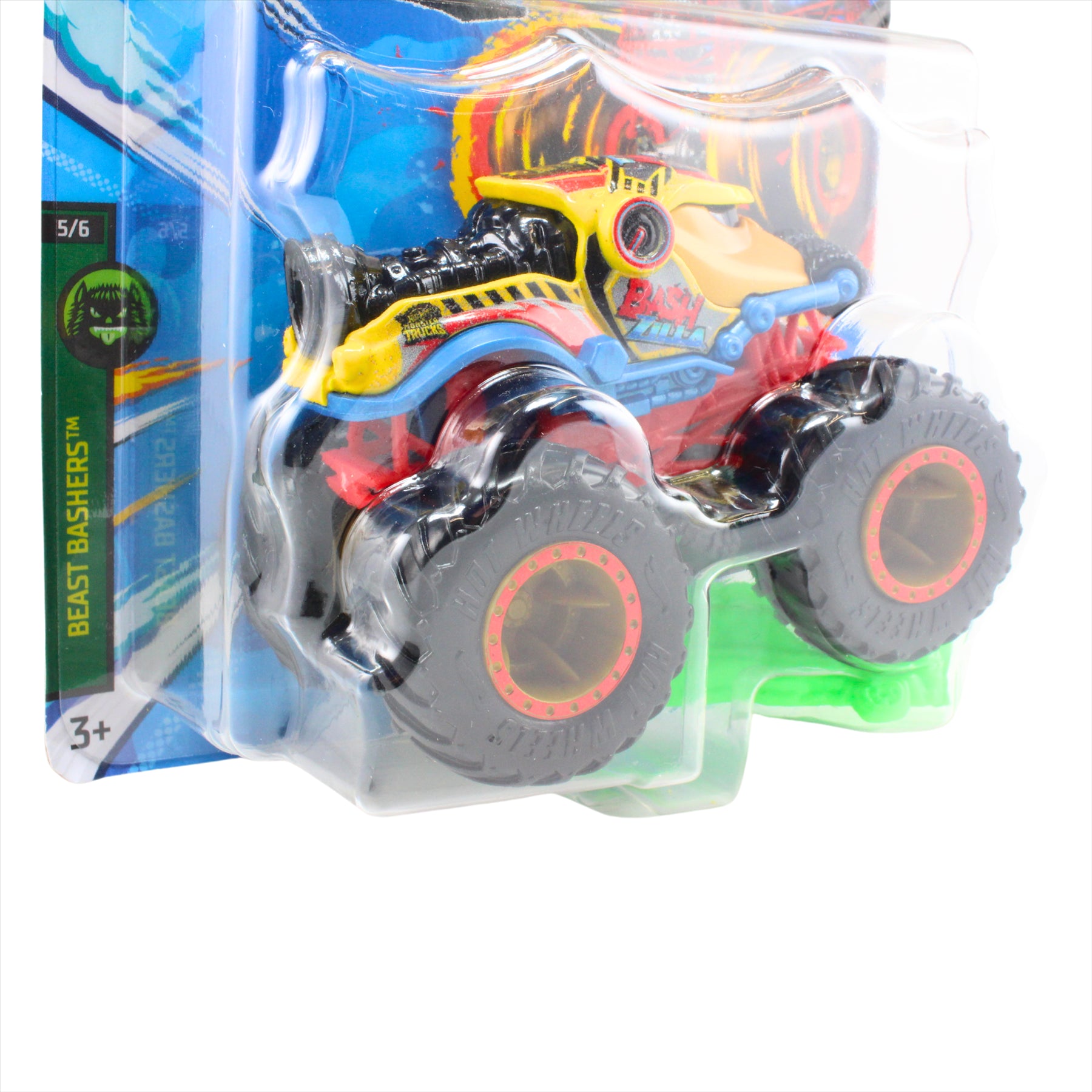 Hot Wheels Monster Trucks Beast Bashers 5/6 Bash Zilla Collectible Toy 1:64 Scale Diecast Model Vehicle - HTM33 - Toptoys2u