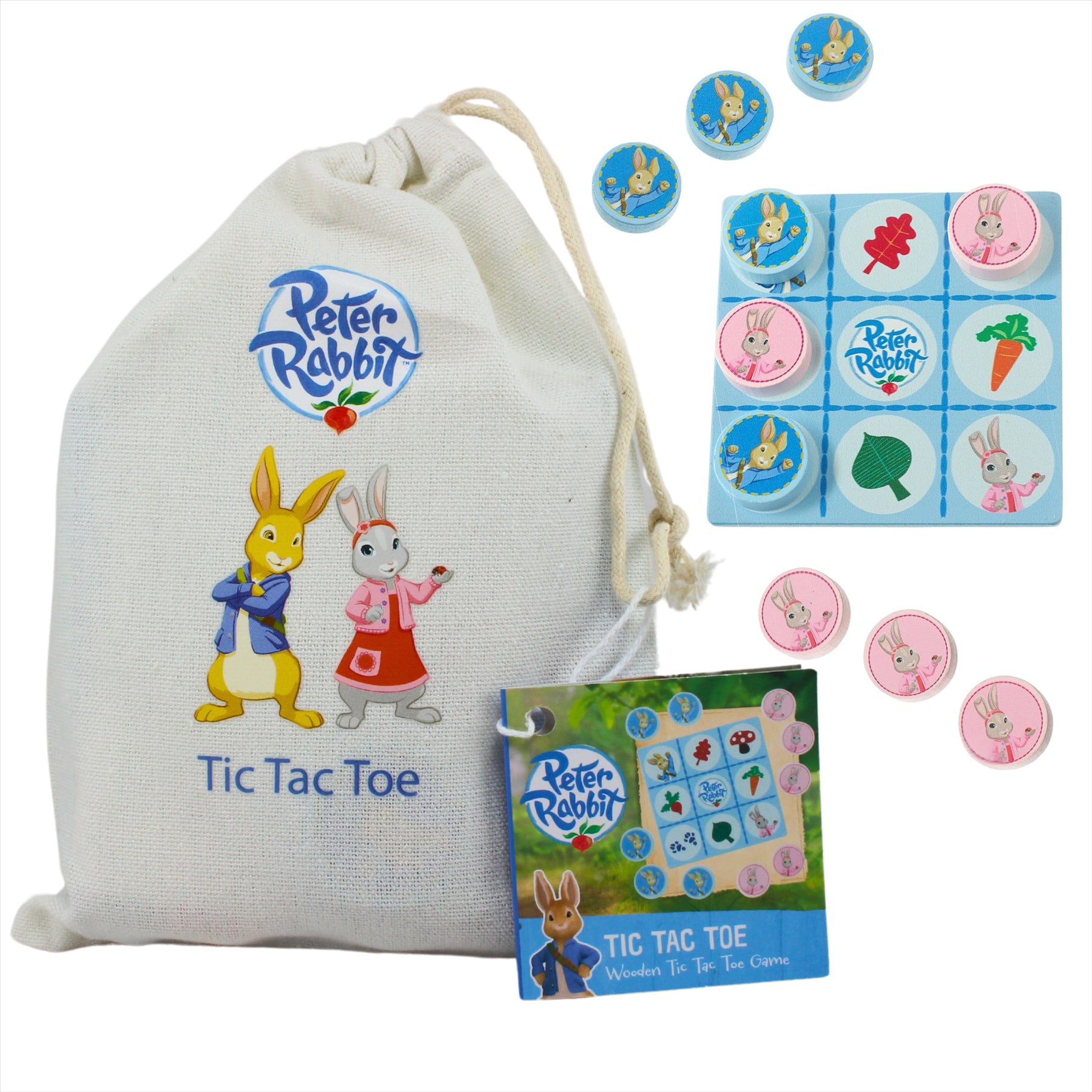 Peter Rabbit Children's Wooden Tic Tac Toe Educational Game for 2 Players - Toptoys2u