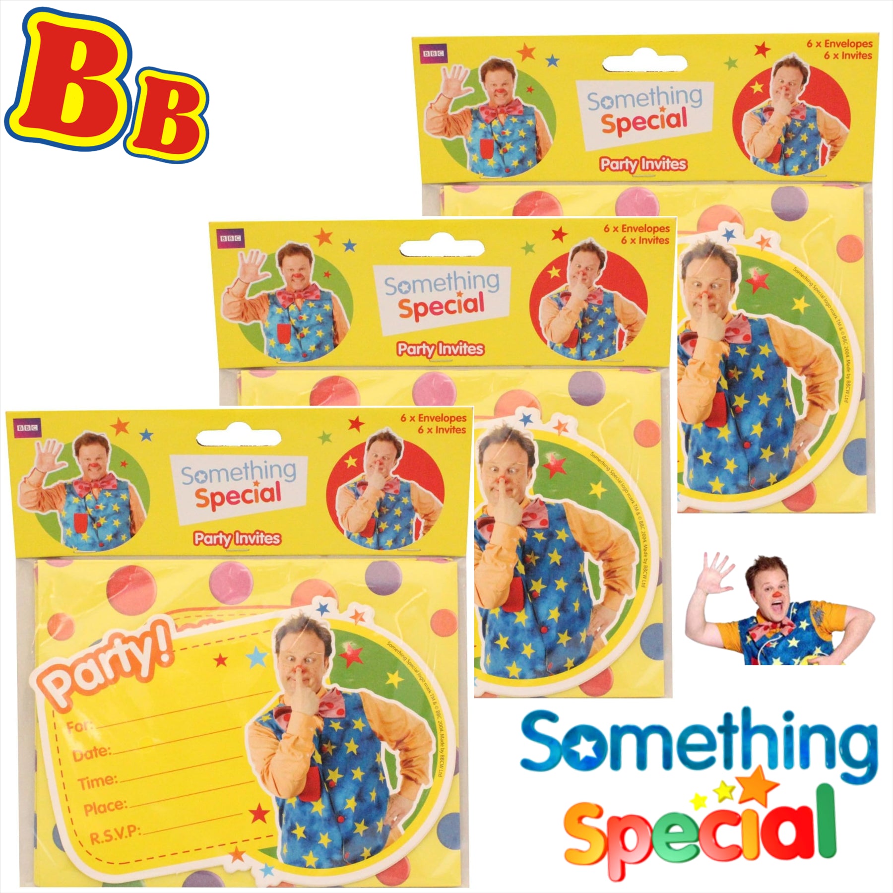 Something Special Mr Tumble Childrens Partyware - Pack of 18 Invites - Toptoys2u