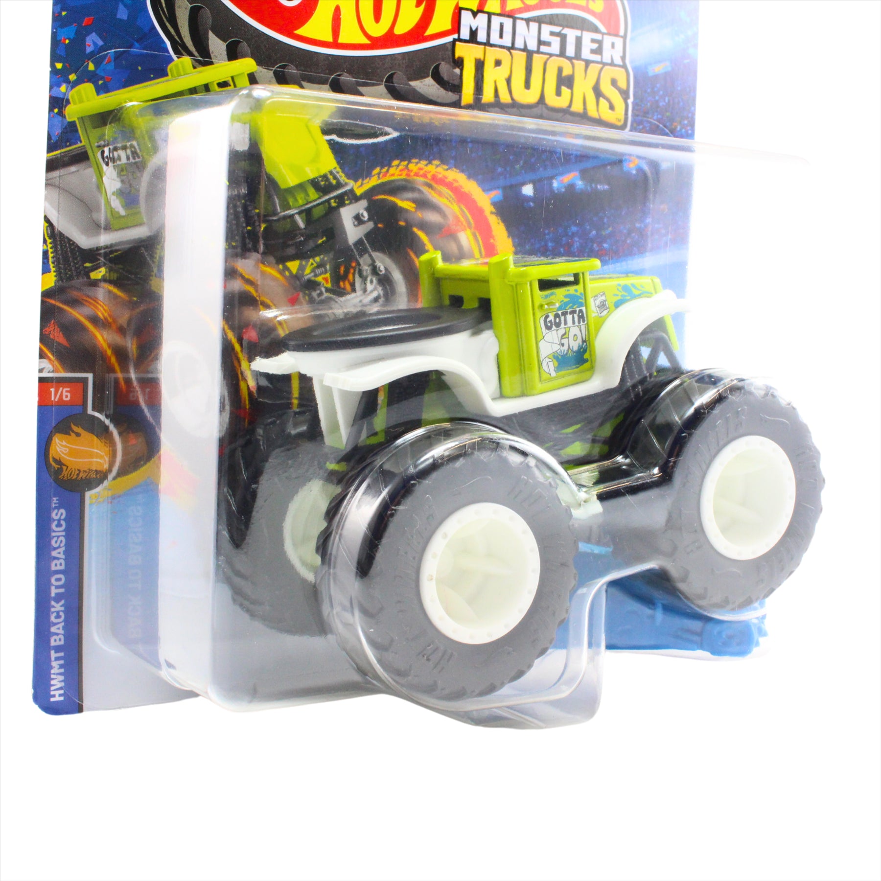 Hot Wheels Monster Trucks HWMT Back to Basics 1/6 Really Gotta-Go Collectible Toy 1:64 Scale Diecast Model Vehicle - JCD65 - Toptoys2u