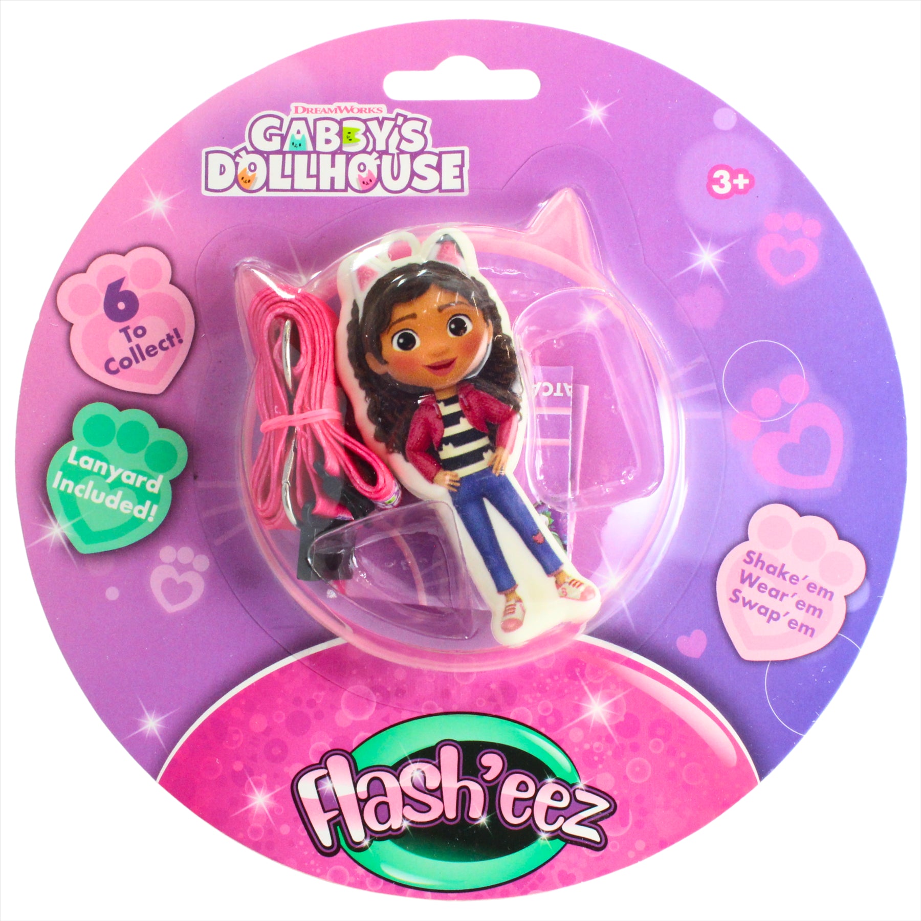 Gabby's Dollhouse Flash'Eez Gabby Light-Up Collectible Character Toy Accessory with Lanyard - Toptoys2u