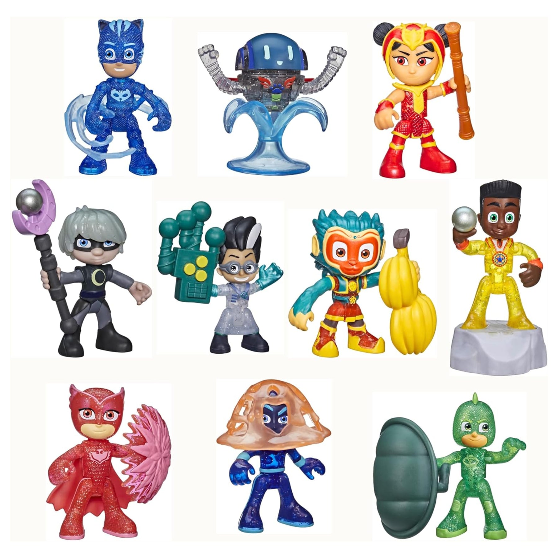 PJ Masks Articulated Play Figures and Accessories Blind Box Sets - Complete Set of 10 Spark Series - Toptoys2u