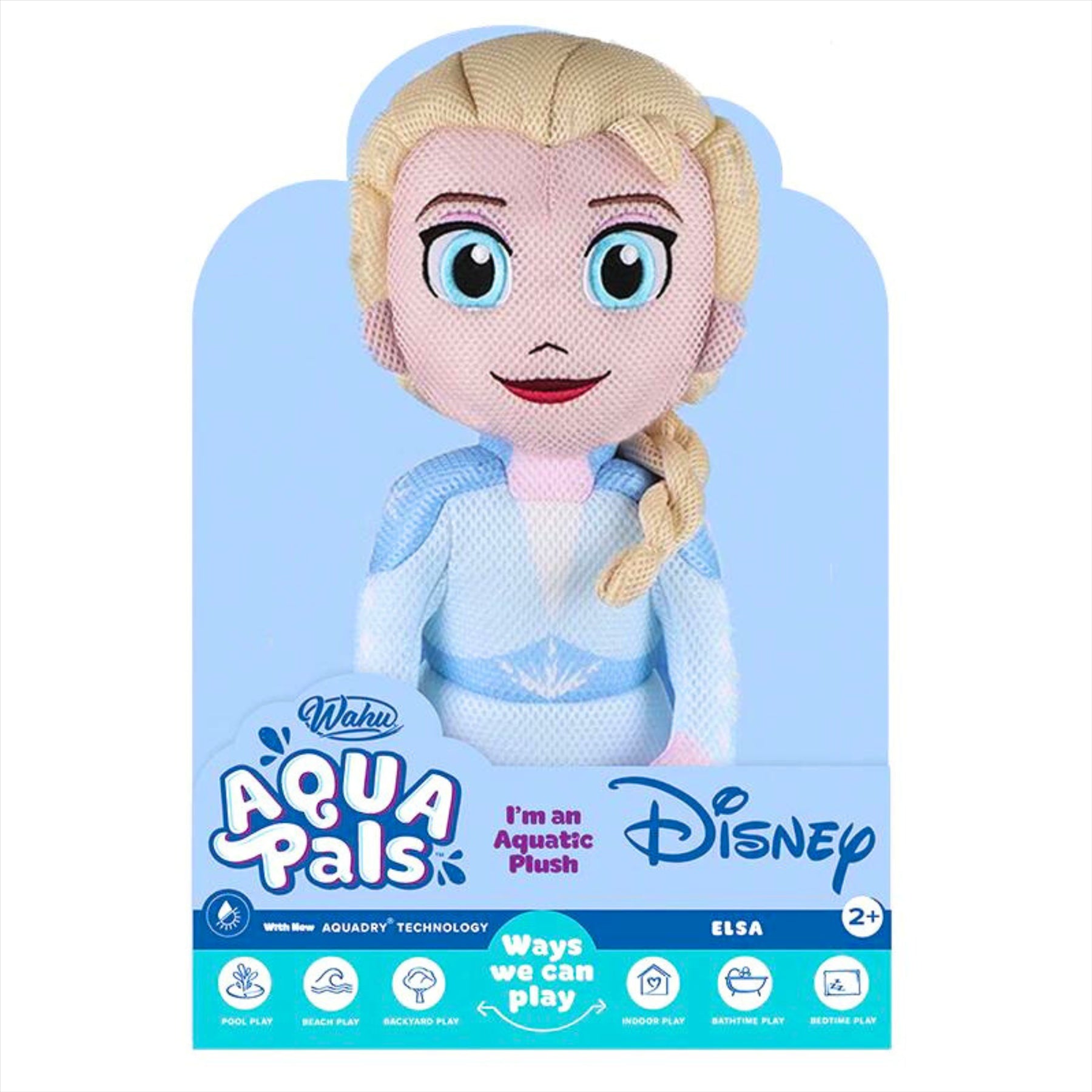 Aqua Pals Disney Frozen Super Soft Elsa 40cm Aquatic Plush Bath Toy - Toptoys2u