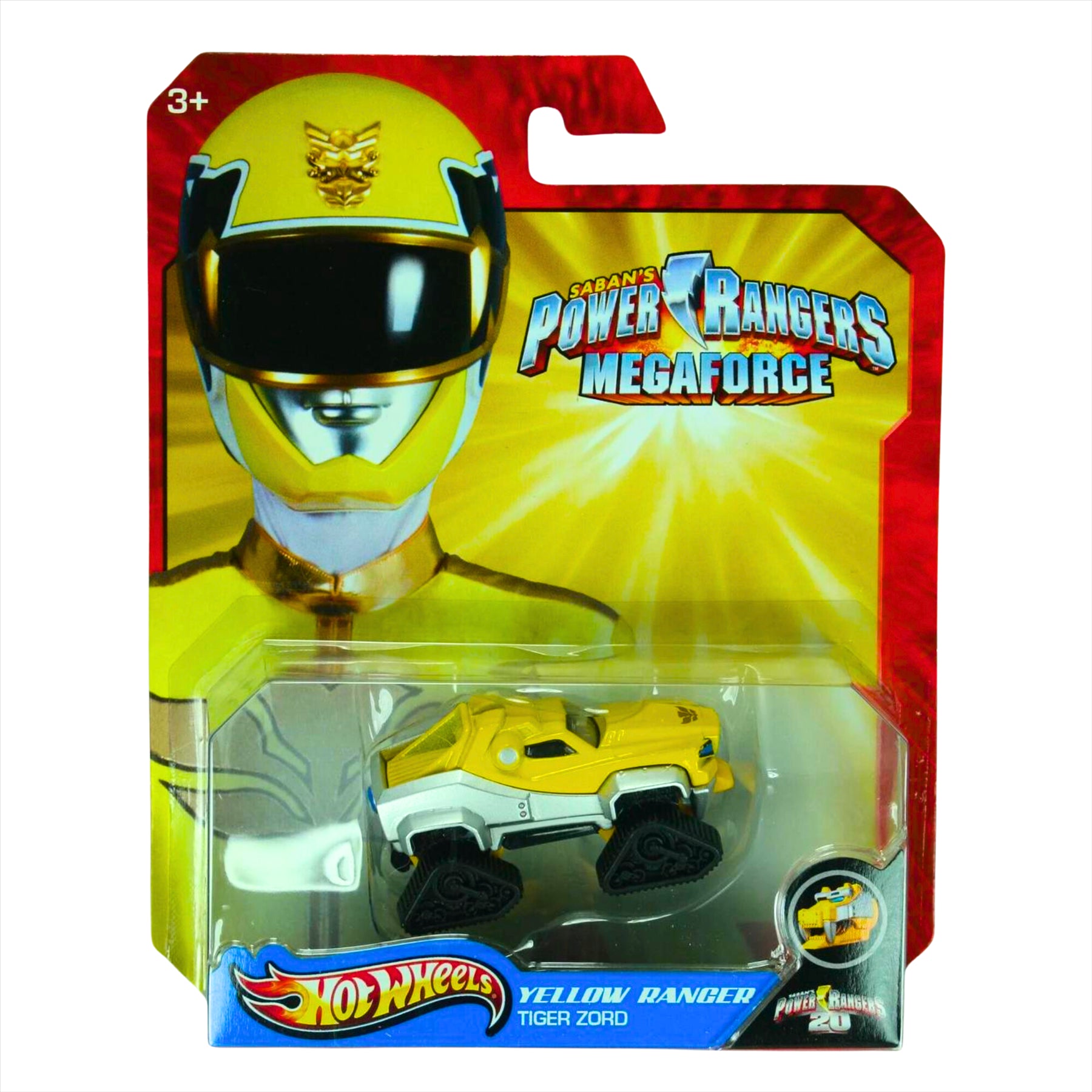 Hot Wheels Power Rangers MegaForce Robo Knight Lion Zord and Yellow Ranger Tiger Zord - Twin Pack - Toptoys2u