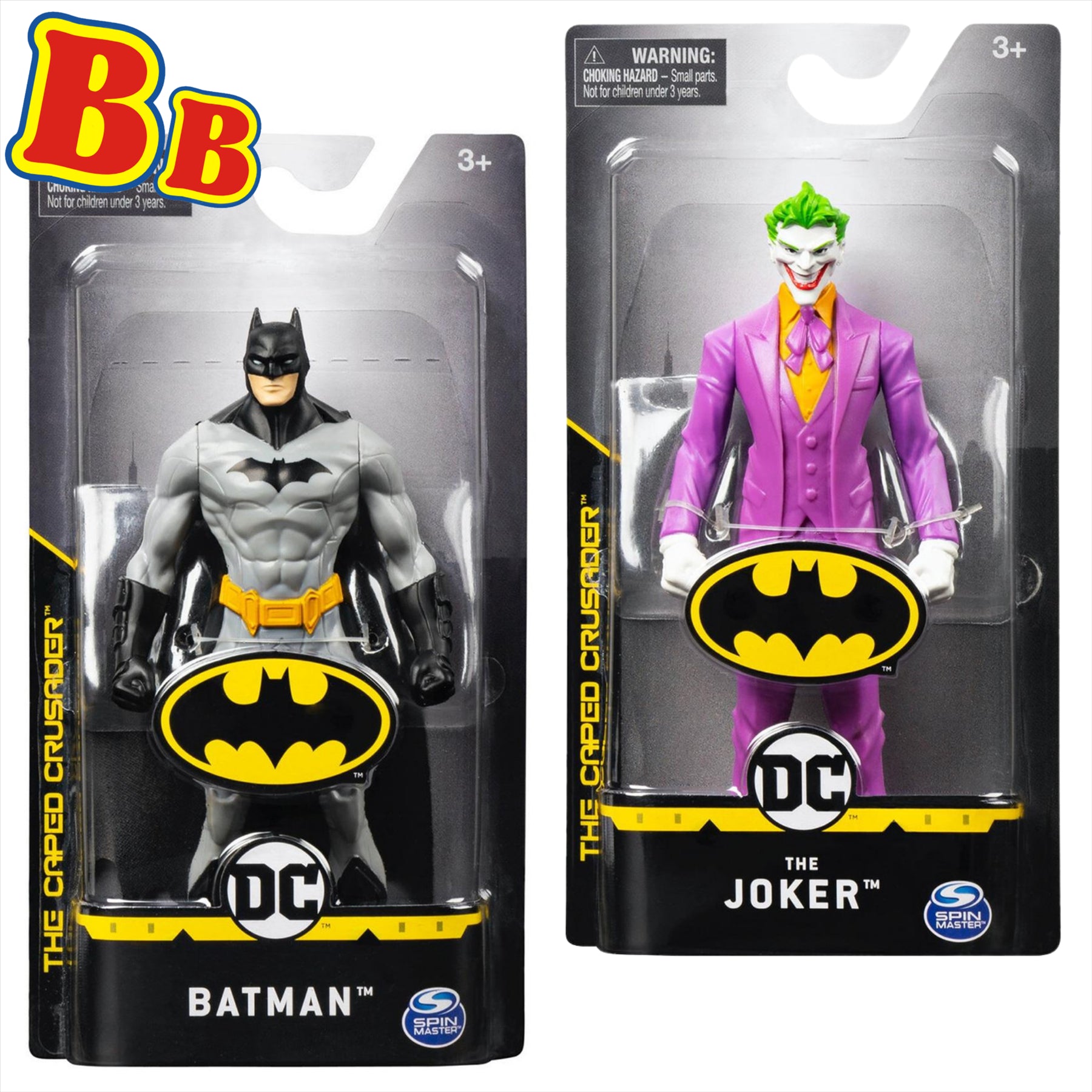 DC Comics Batman The Caped Crusader Batman and Joker 15cm Collectible Toy Articulated Action Figures - Twin Pack - Toptoys2u