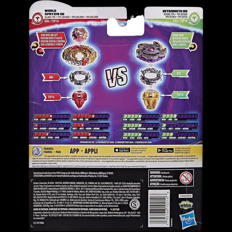 HASBRO Betromoth B6 & World Spryzen S6 Beyblade Burst Surge Dual