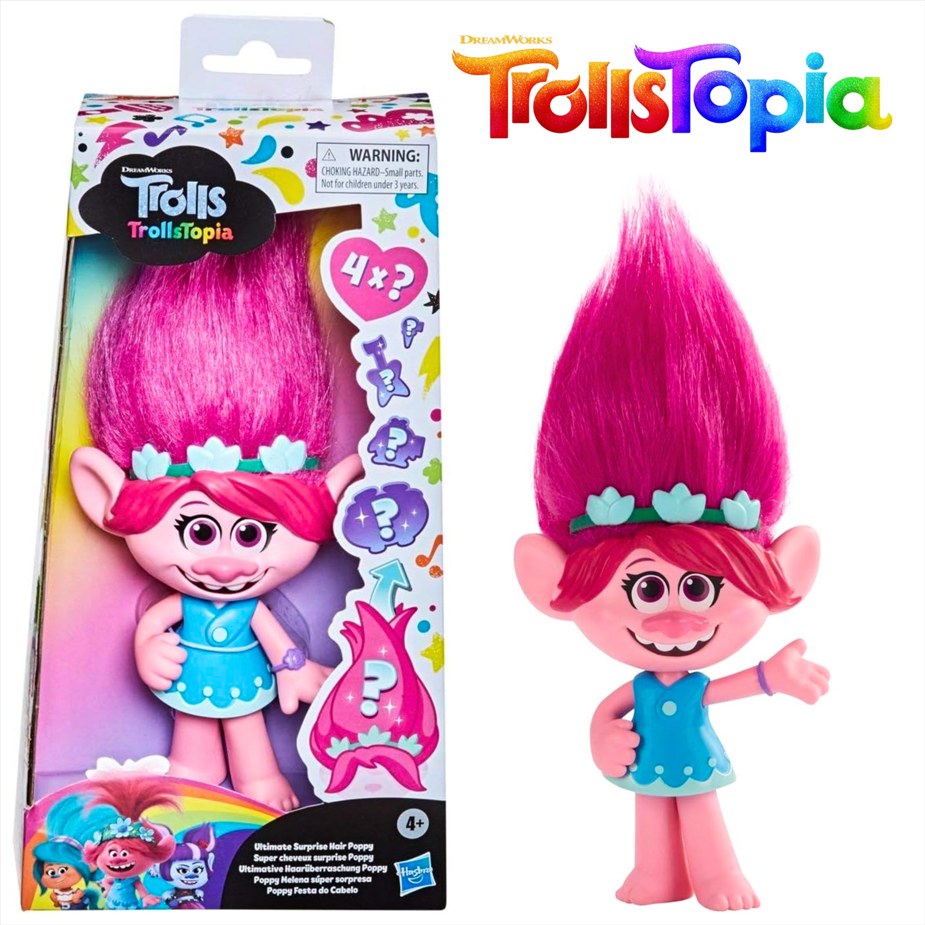 Trolls TrollsTopia Ultimate Surprise Hair Poppy 22cm Toy Doll Figure with Mystery Accessories - Toptoys2u