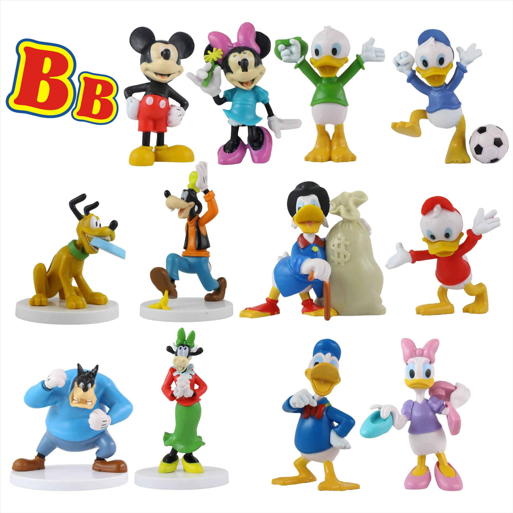 Mickey Mouse and Friends 3D Figures - Highly Detailed Collectible Miniature Figures Perfect for Cake Toppers - Set of 12 - Toptoys2u