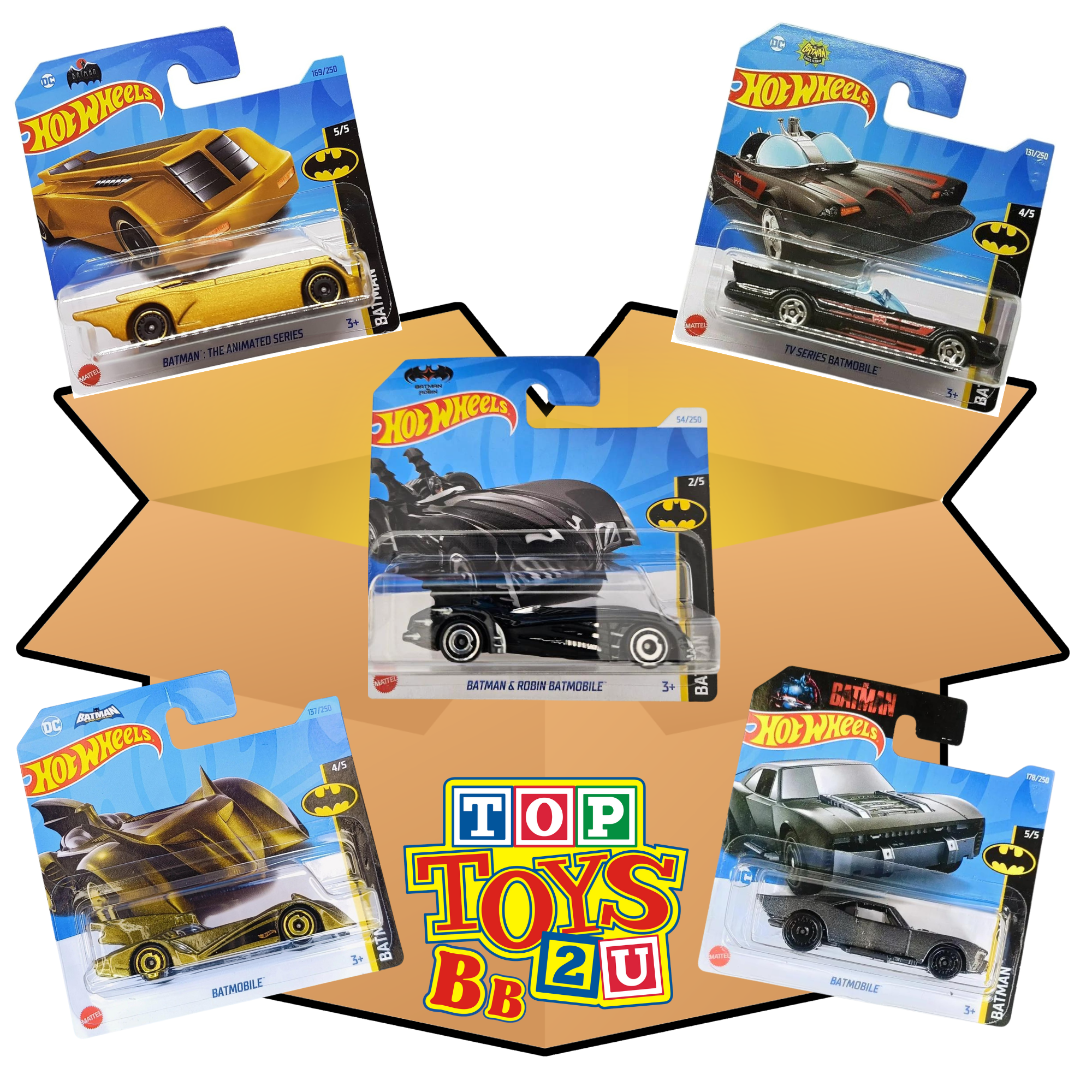 Toptoys2u Hot Wheels Themed 5 Pack Prebuilt Bargain Bundle Boxes - Toptoys2u