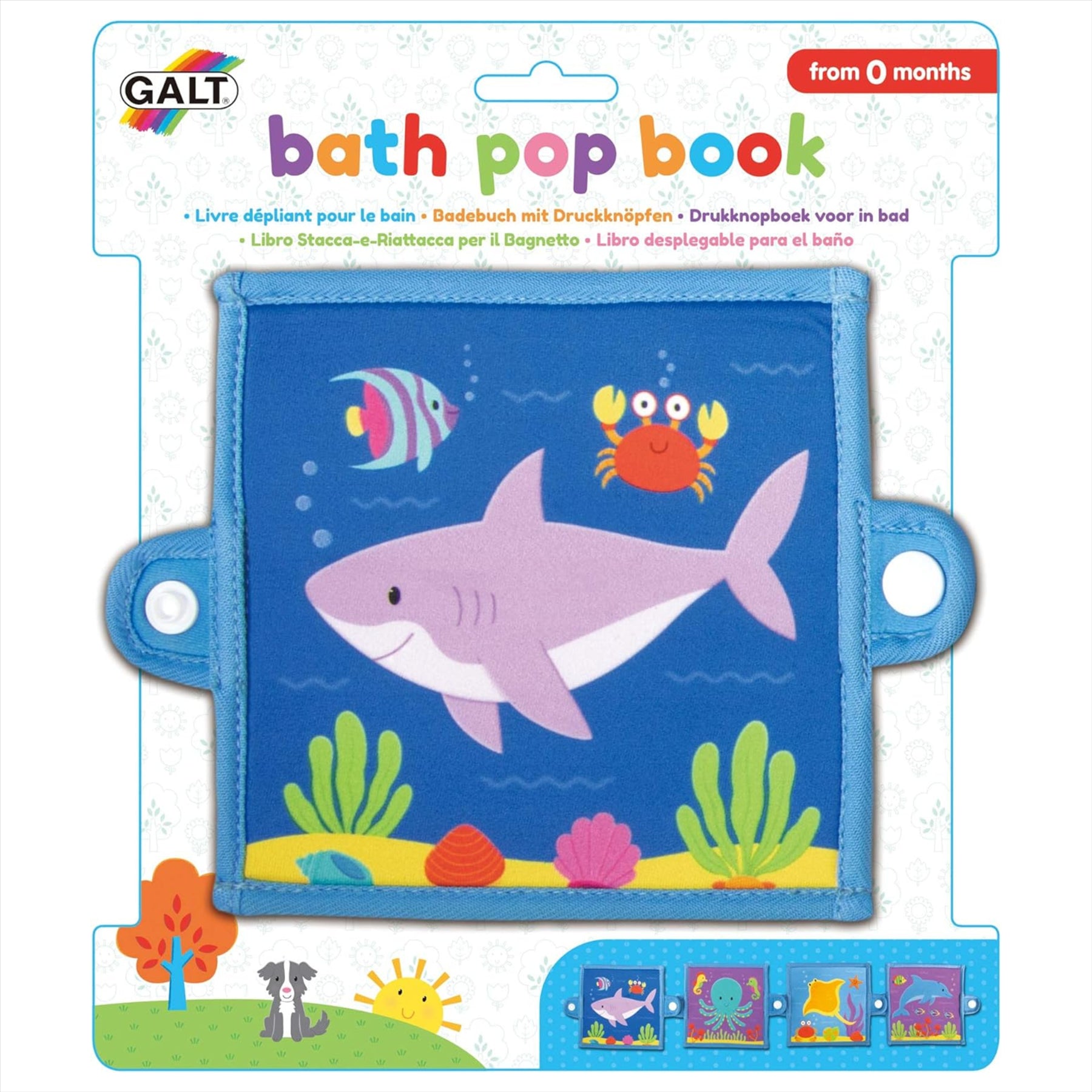 Galt Baby Pop Book Ocean Animal and Fish Bath Toy - Toptoys2u