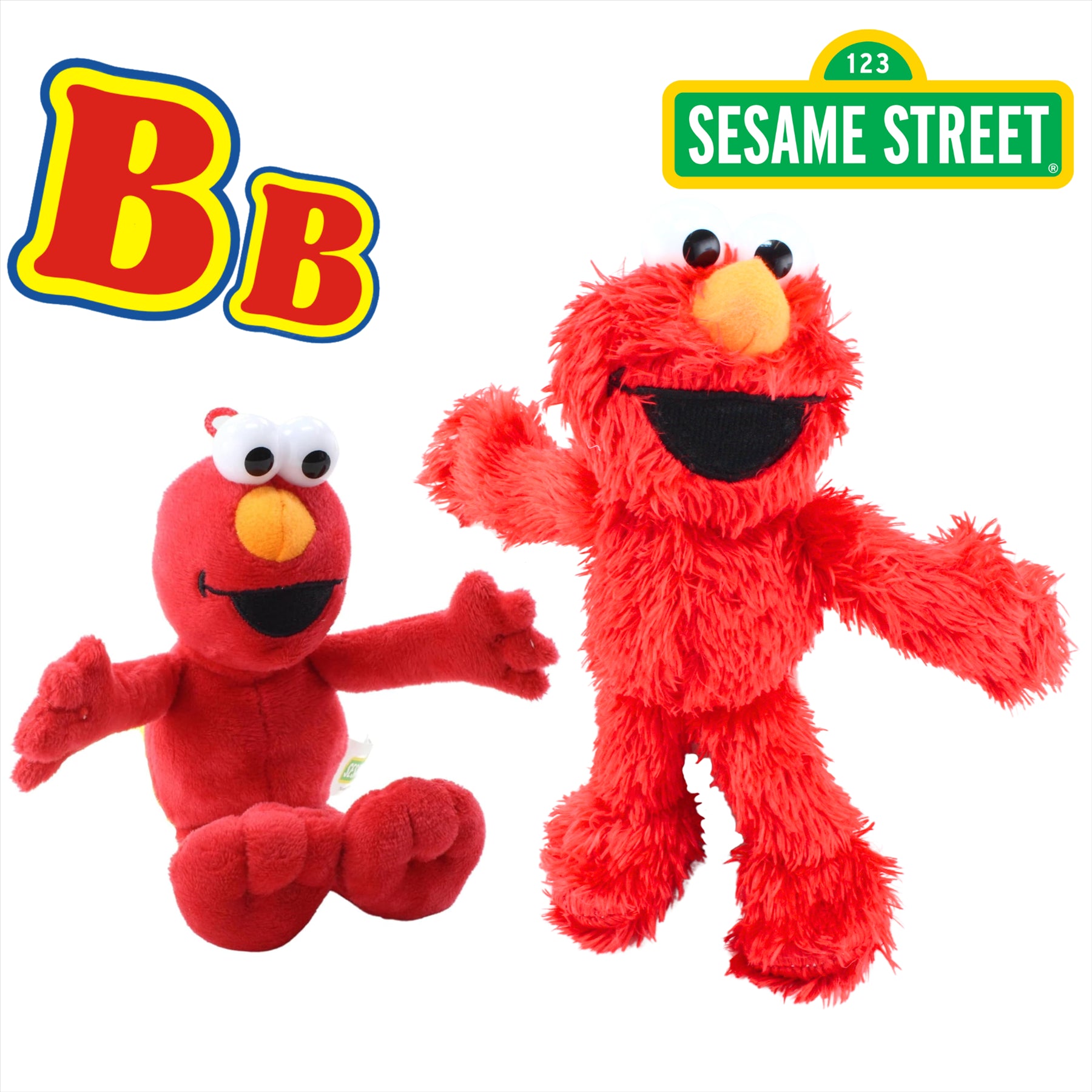 Sesame Street Super Soft Elmo 21cm and Elmo 20cm Gift Quality Plush Toy Bundle - Toptoys2u