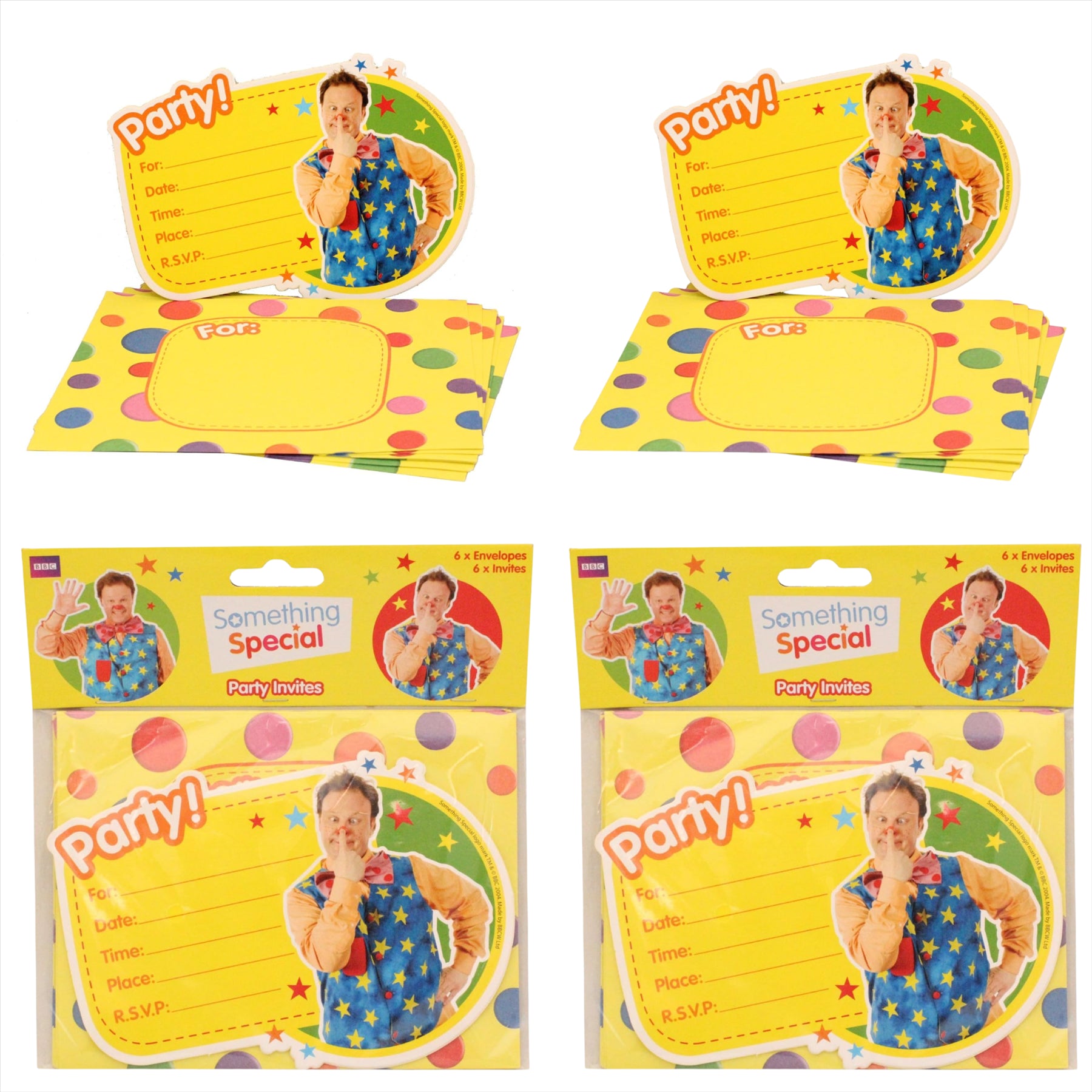 Something Special Mr Tumble Childrens Partyware - Pack of 12 Invites - Toptoys2u