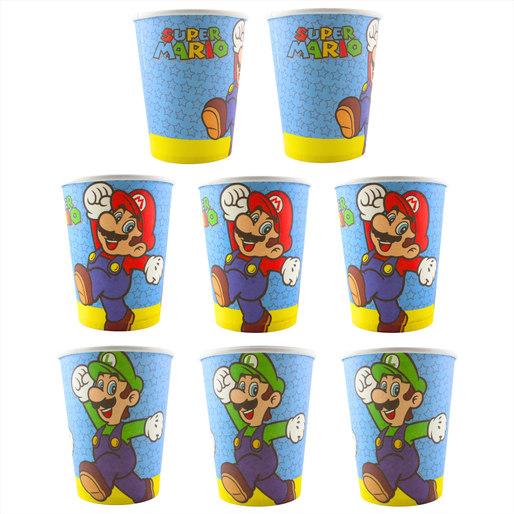 Super Mario Partyware - Paper Cups Pack of 8 - Toptoys2u