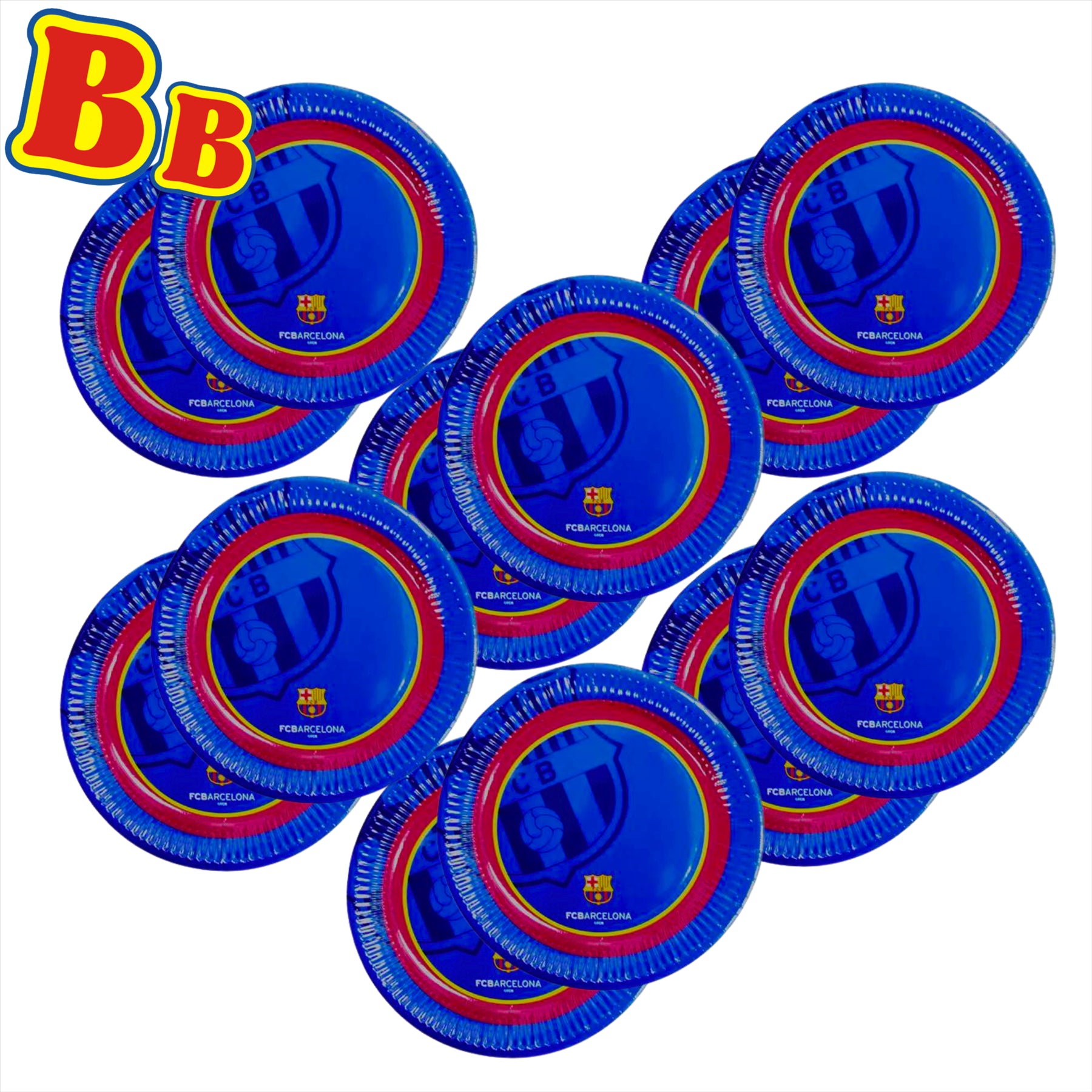 FC Barcelona Official Glossy Party Plates (23cm Pack of 12) - Toptoys2u