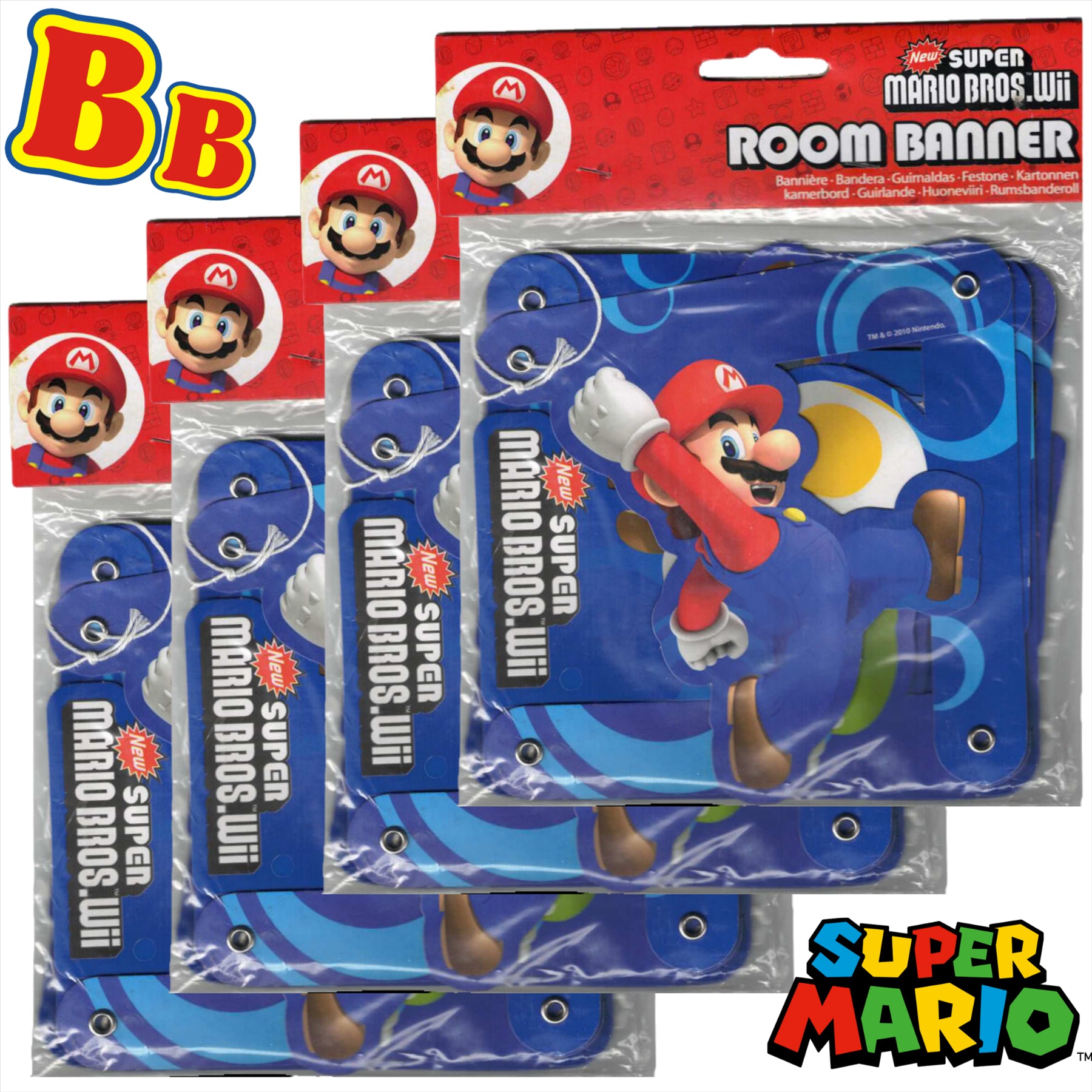 Super Mario Partyware - Room Banner Pack of 4 - Toptoys2u