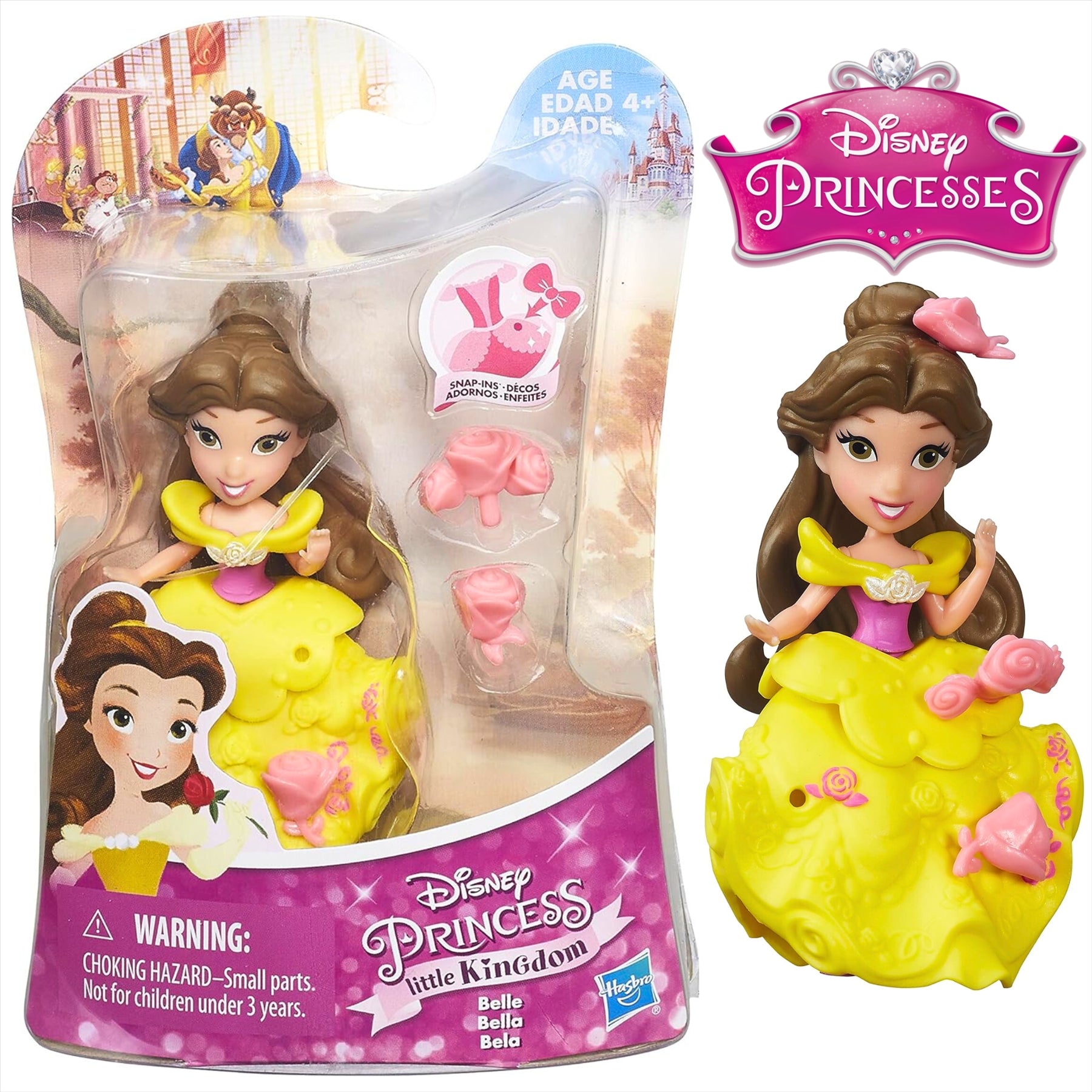 Disney Princess Little Kingdom Belle 8cm Miniature Play Figure Toy with Accessories - Toptoys2u