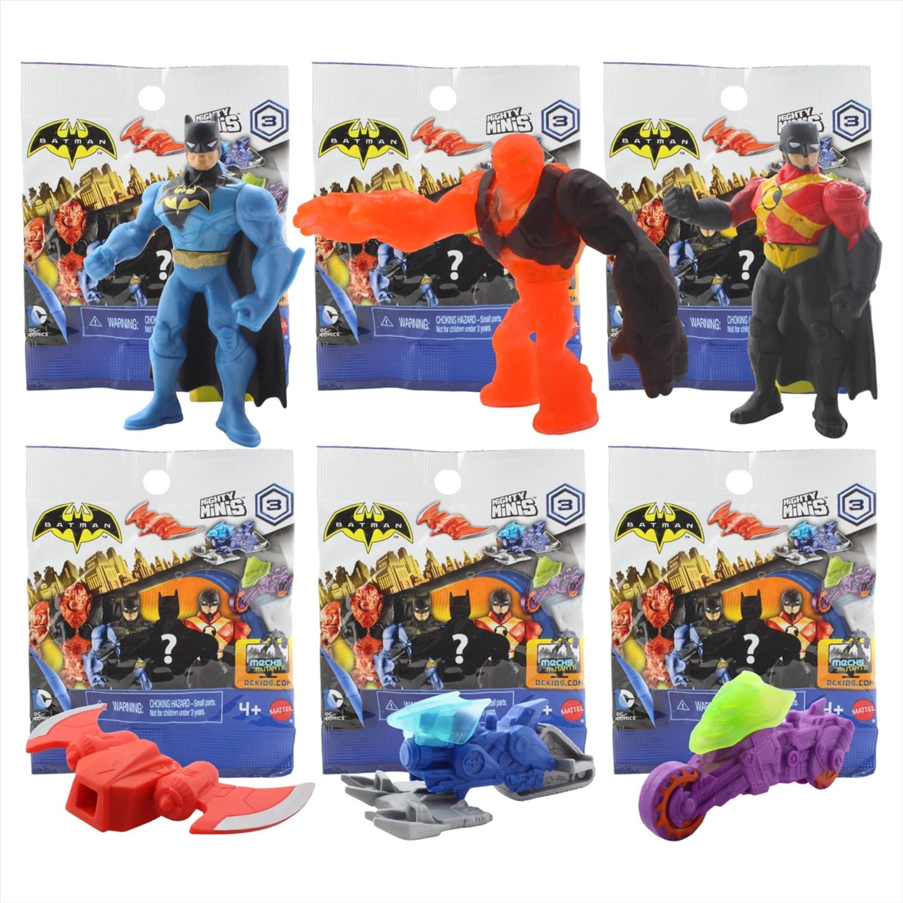 Batman Mighty Mini's - Identified Blind Bag Articulated 2" 5cm Collectible Figures - Series 3 All 6 Characters - Toptoys2u