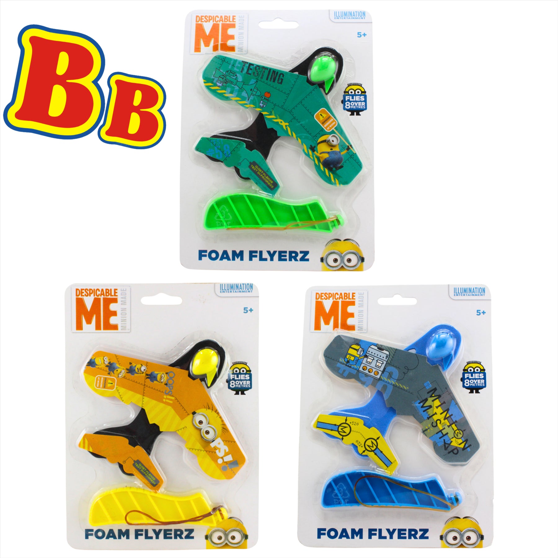 Despicable Me Minions Toy Foam Planes with Launcher Accessory - Pack of 3 - Toptoys2u