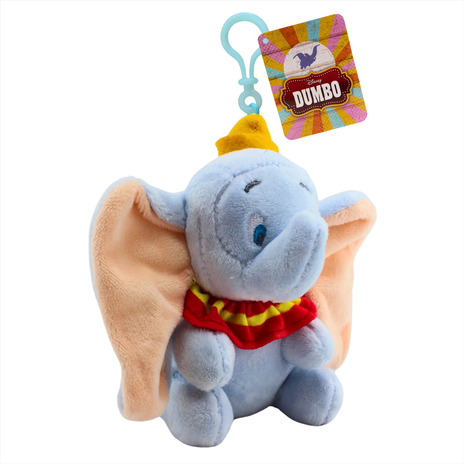 Disney Super Soft Blue and Grey Dumbo 11cm Plush Toy Bag Clips - Twin Pack - Toptoys2u