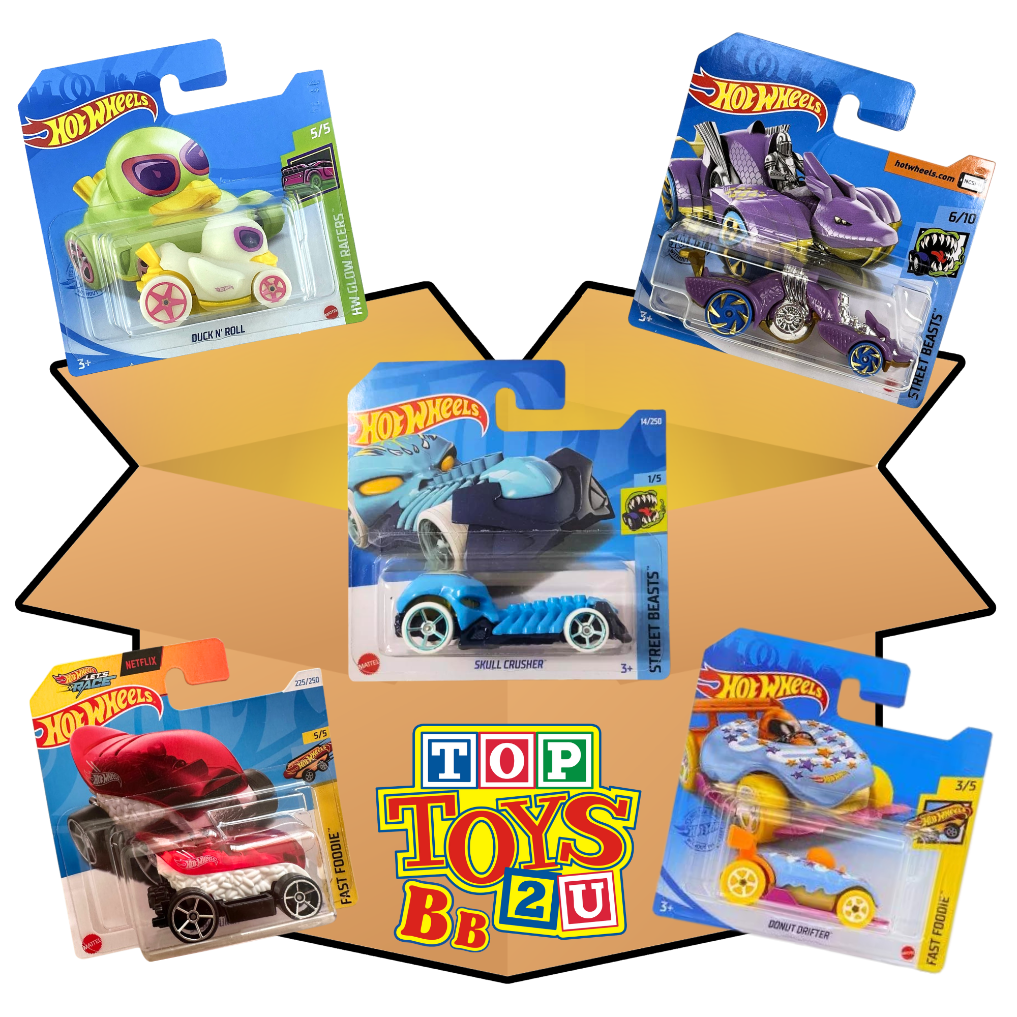 Toptoys2u Hot Wheels Themed 5 Pack Prebuilt Bargain Bundle Boxes - Toptoys2u