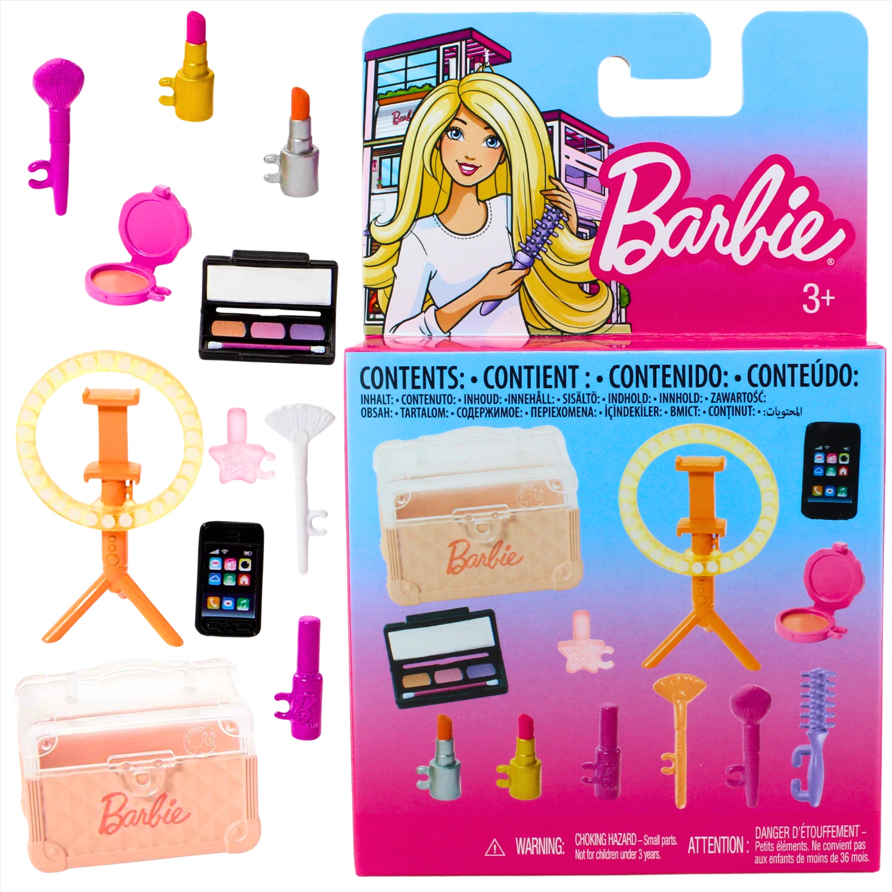 Barbie 12 Piece Doll and House Accessory Set with Make-Up and Phone - Toptoys2u