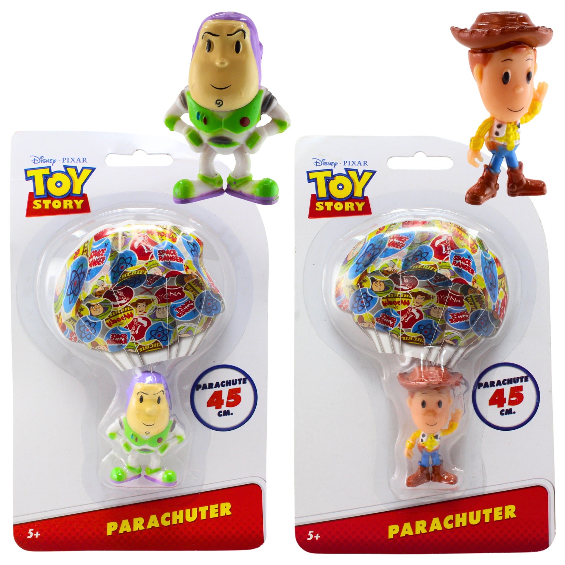 Disney Toy Story Buzz Lightyear and Woody Miniature Toy Figure Parachuters - Twin Pack - Toptoys2u