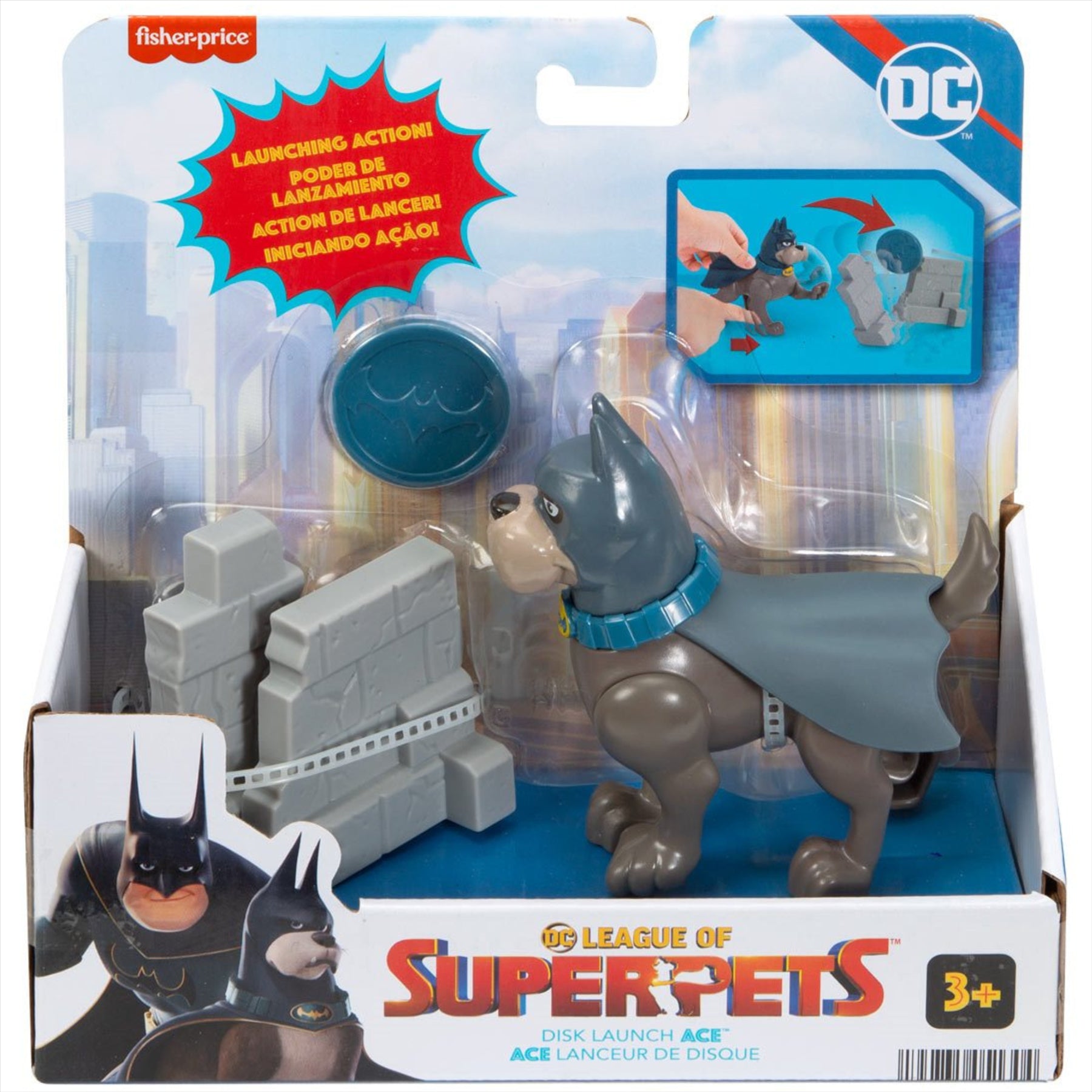 DC League of Superpets Disk Launch Ace Dog Action Figure Toy with Accessories - Toptoys2u