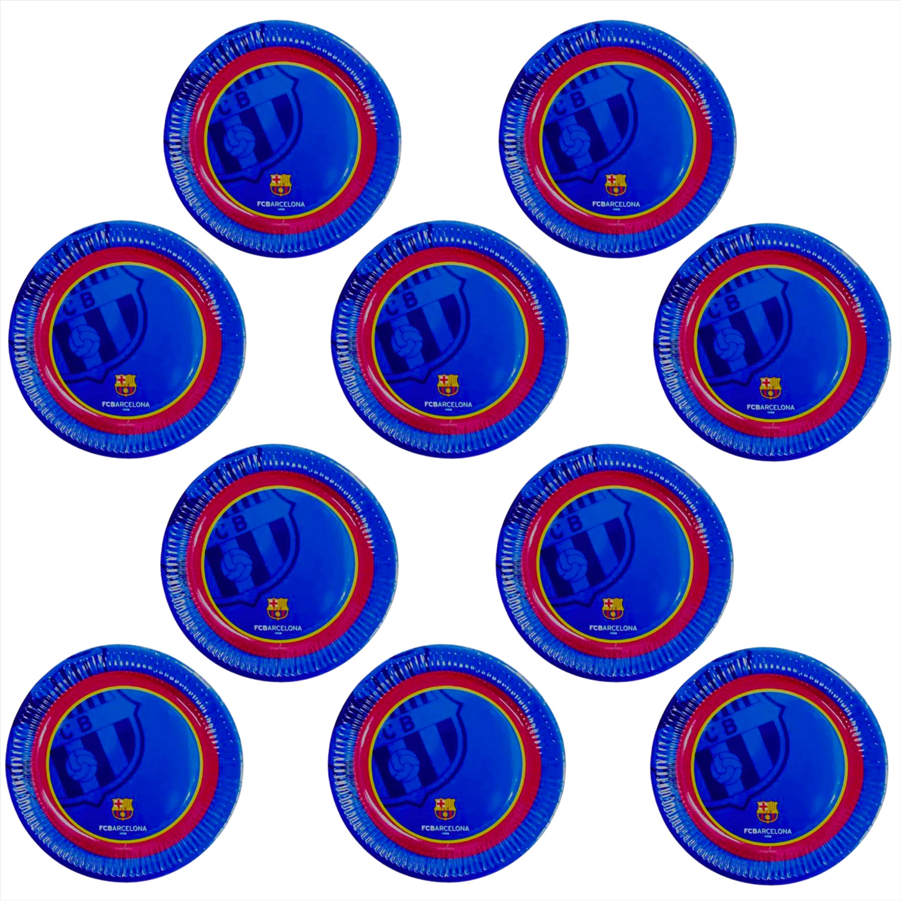 FC Barcelona Official Glossy Party Plates (20cm Pack of 10) - Toptoys2u