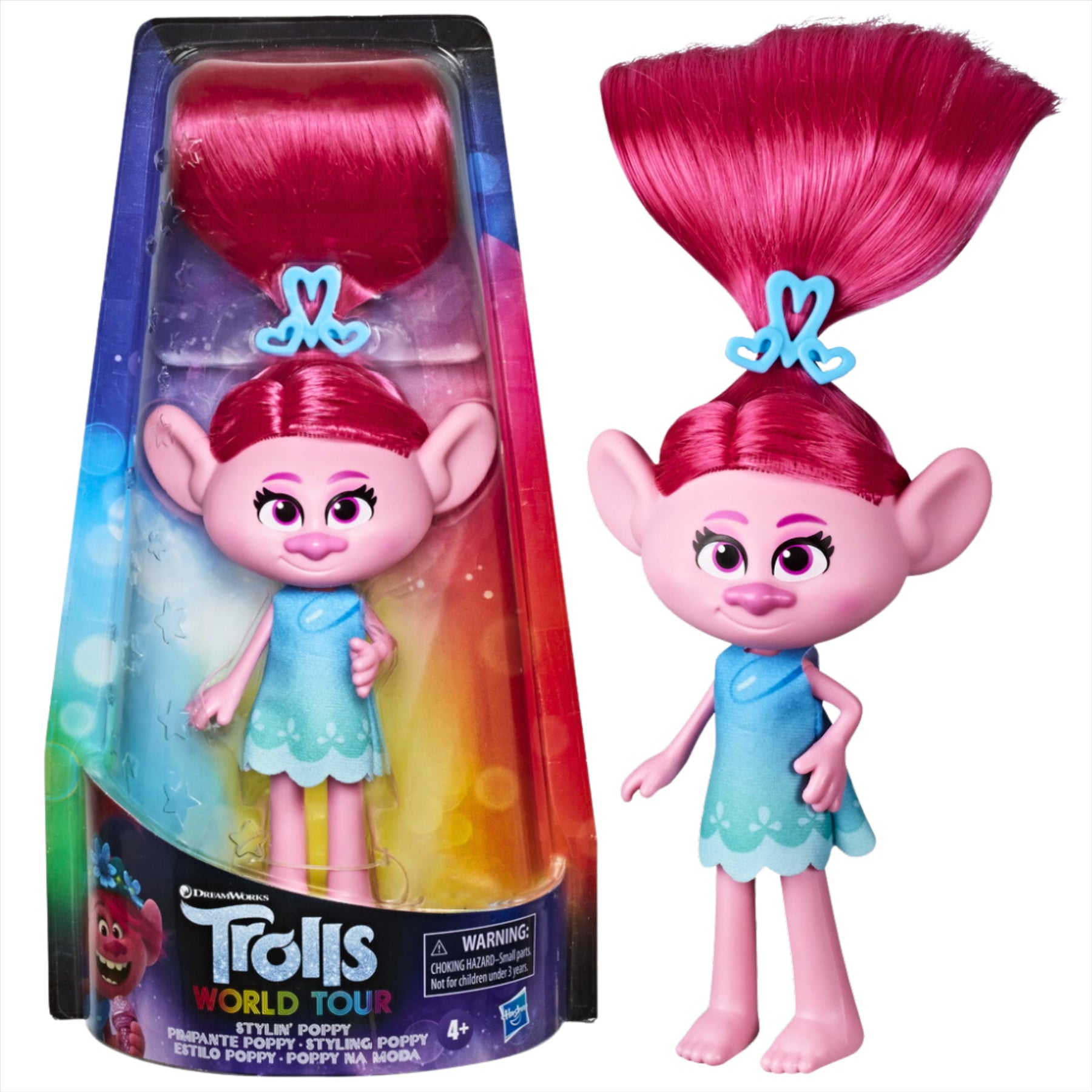 Trolls World Tour Stylin' Poppy 23cm Fashion Doll with Removable Dress and Hair Accessory - Toptoys2u