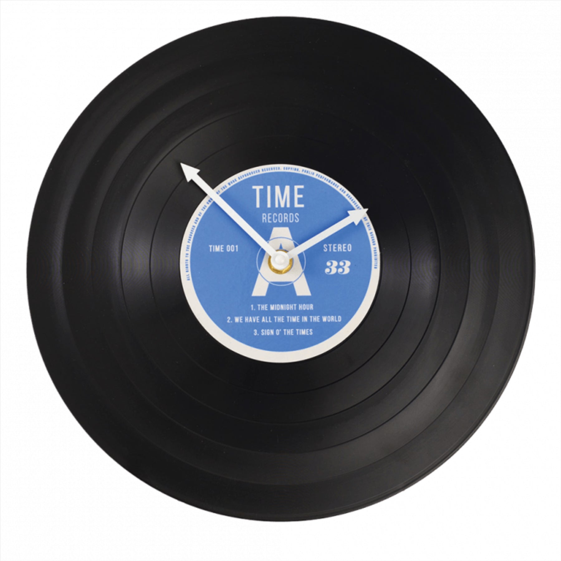 Rex London 12" Time Records Vinyl Wall Clock - Toptoys2u