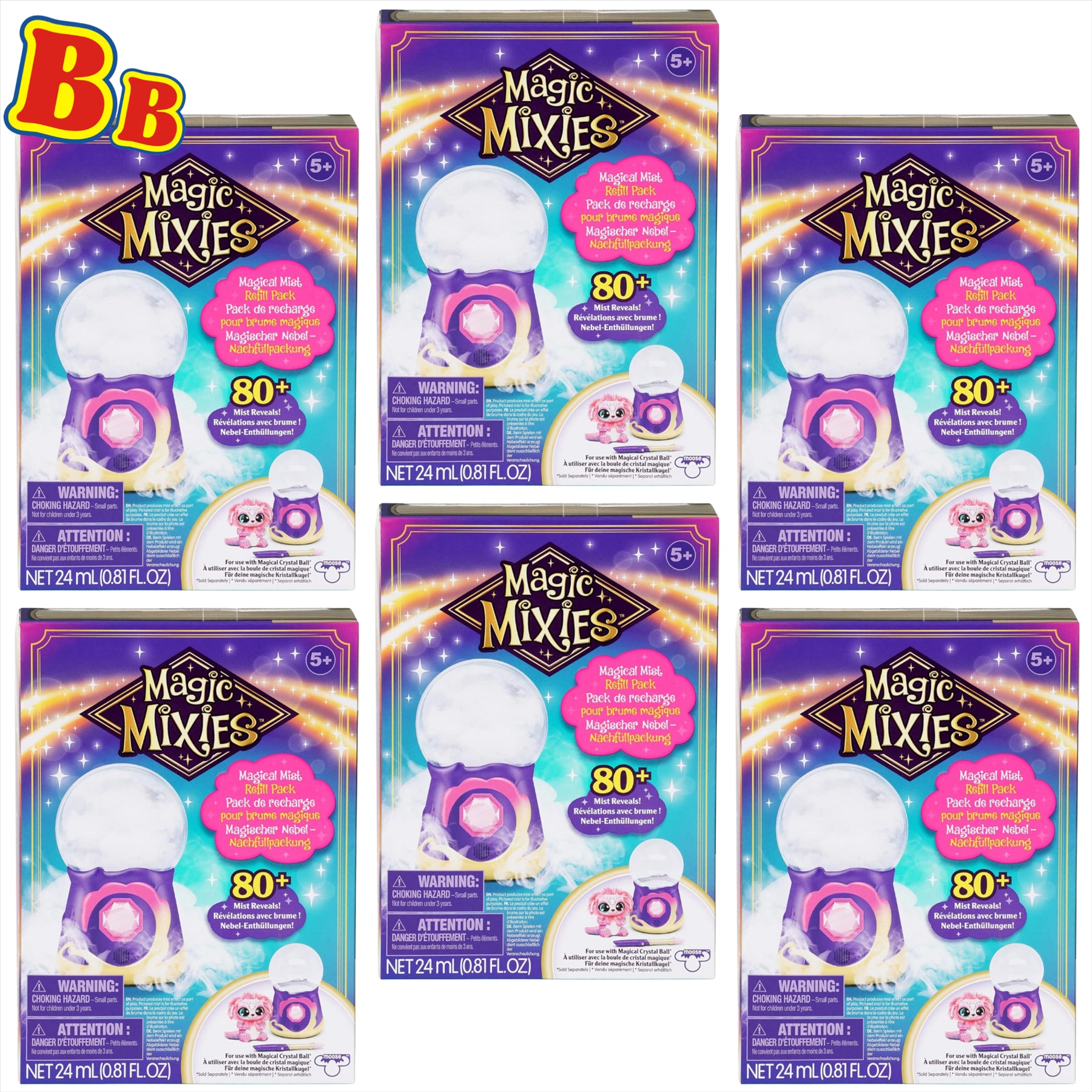 Magic Mixies Magical Mist and Spells 24ml Refill Pack for Magical Crystal Ball or Magic Cauldron - Pack of 6 - Toptoys2u