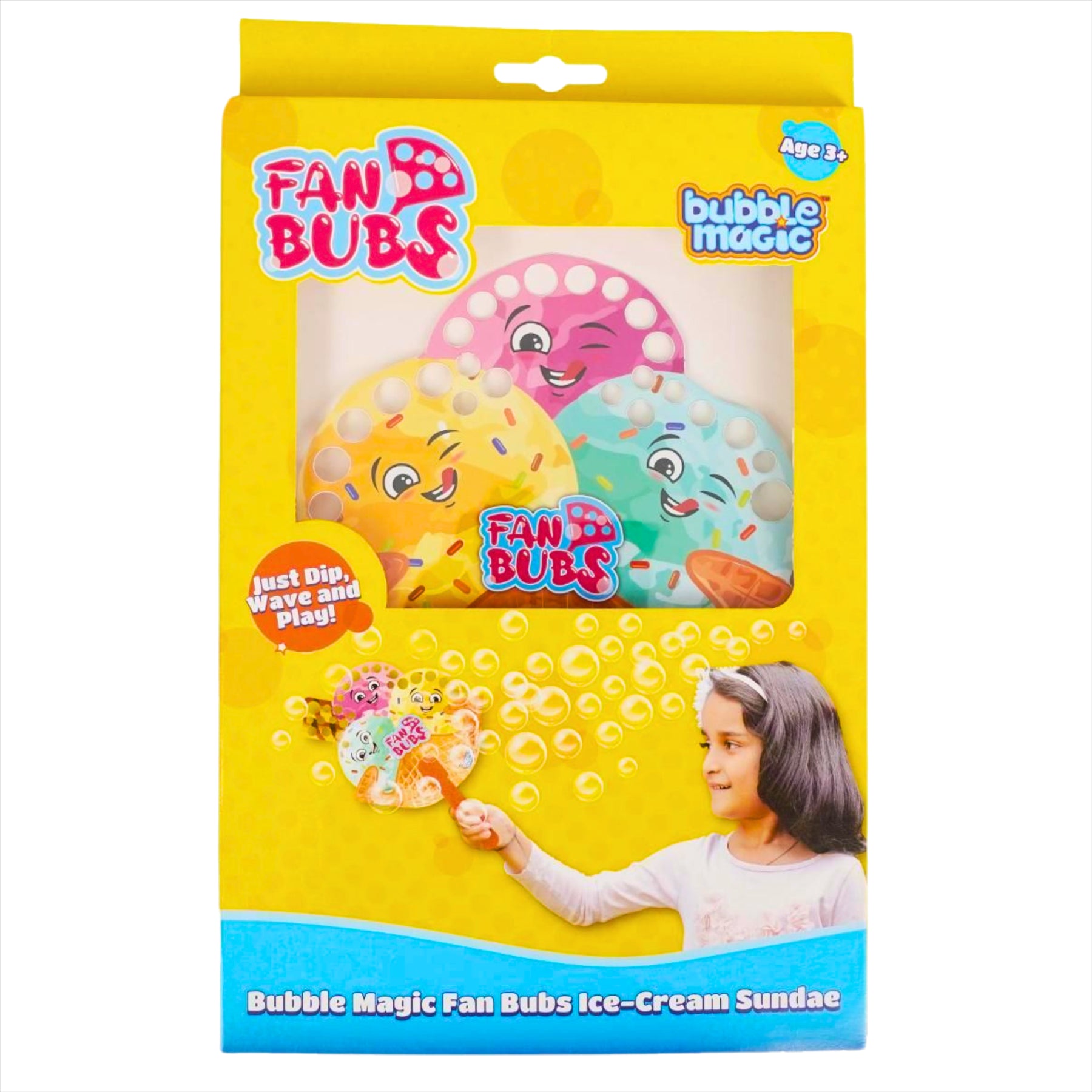 Bubble Magic Fan Bubs Ice-Cream Sundae Hand Fan with Bubble Solution - Toptoys2u