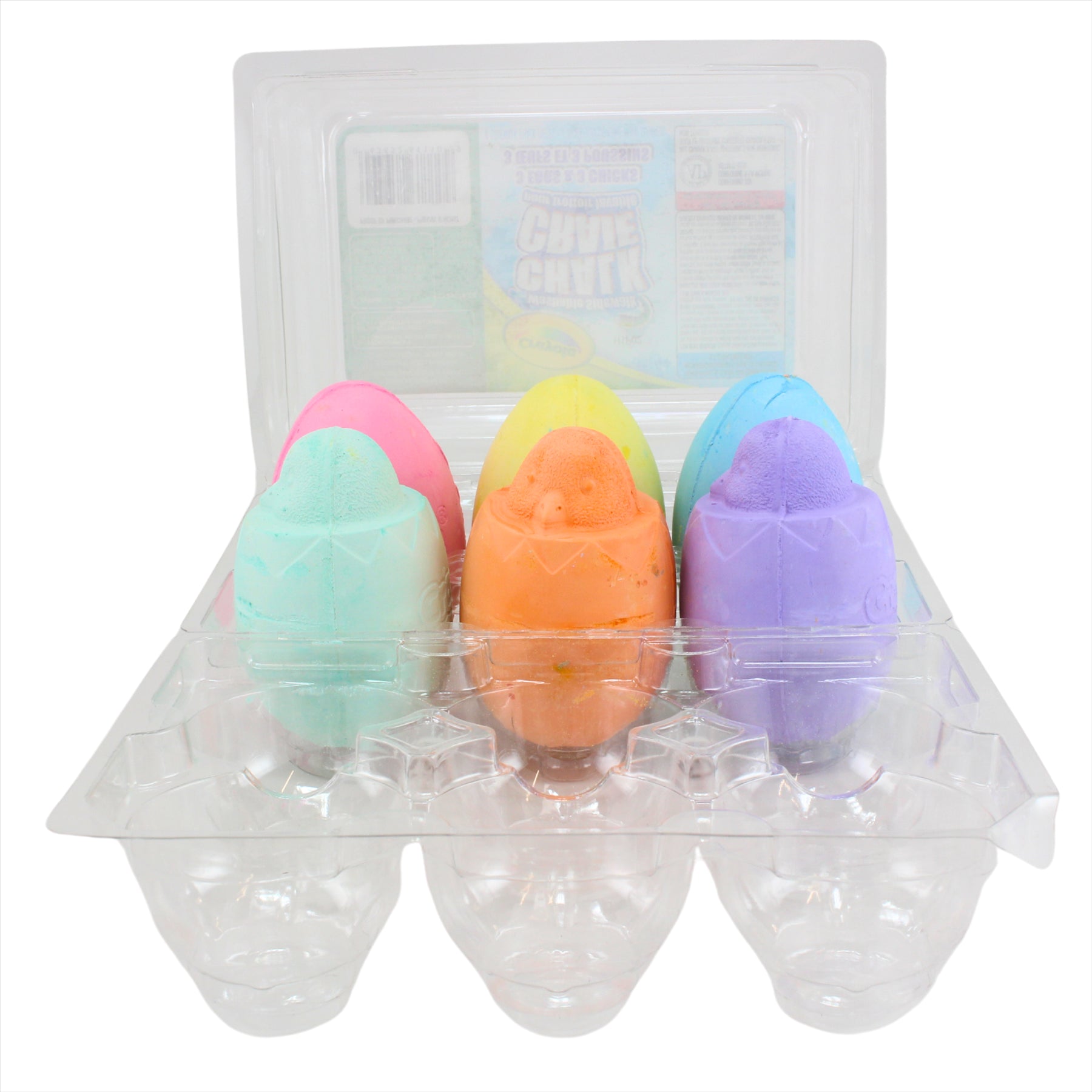 Crayola Washable Sidewalk Chalk Eggs - Pack of 6 - 3x Eggs & 3x Chicks - Toptoys2u