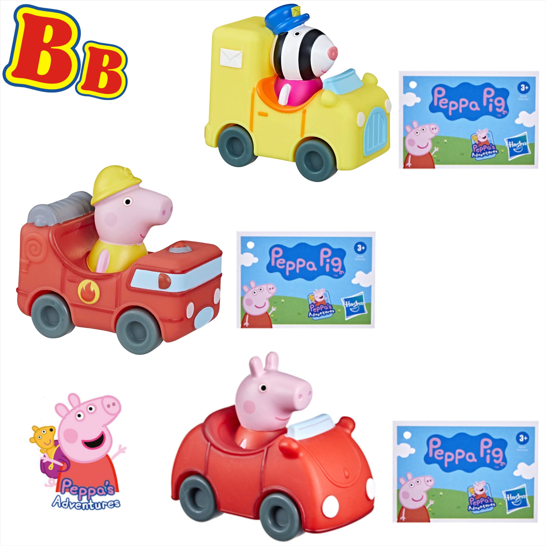 Peppa Pig - Little Buggies Play Vehicle Character Car Toys - Peppa Pig, Zoe Zebra & Mummy Pig - Toptoys2u